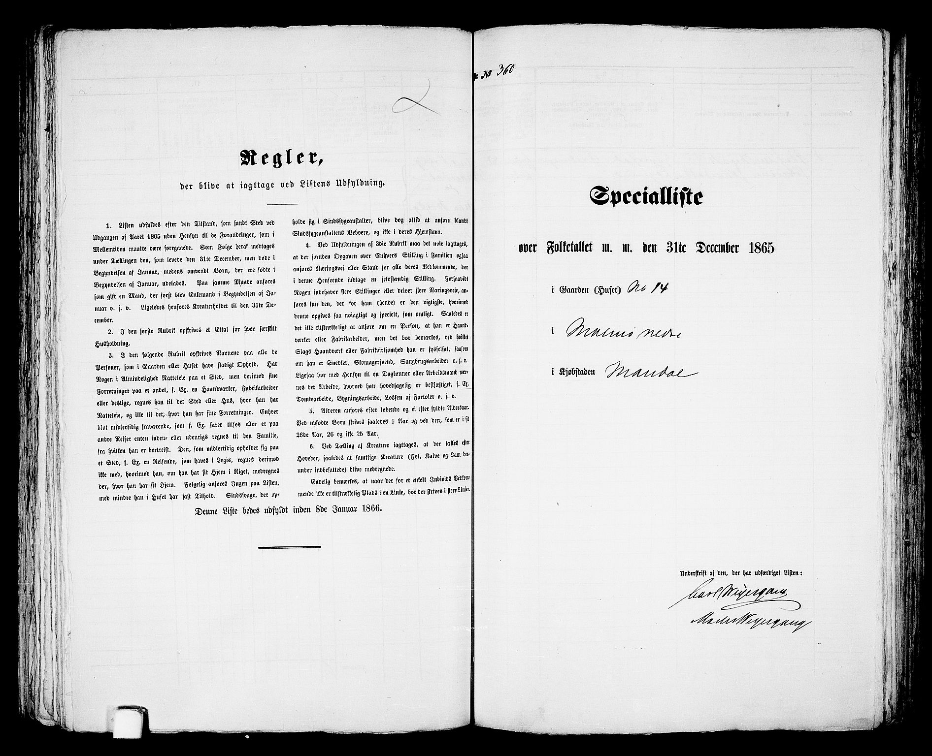 RA, 1865 census for Mandal/Mandal, 1865, p. 728