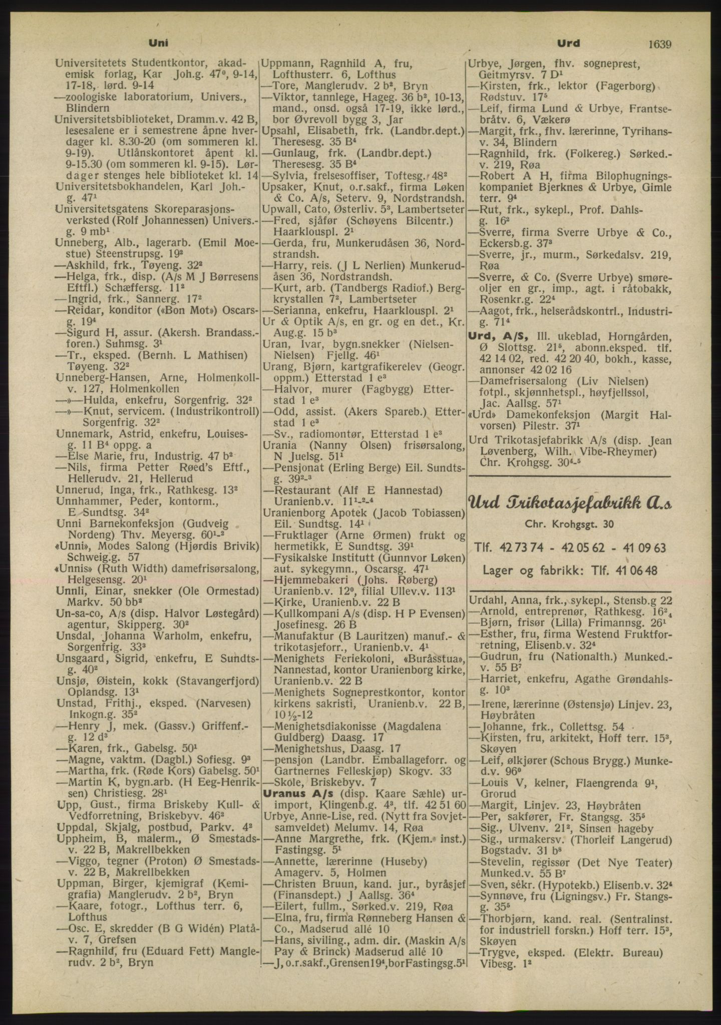Kristiania/Oslo adressebok, PUBL/-, 1955, p. 1639