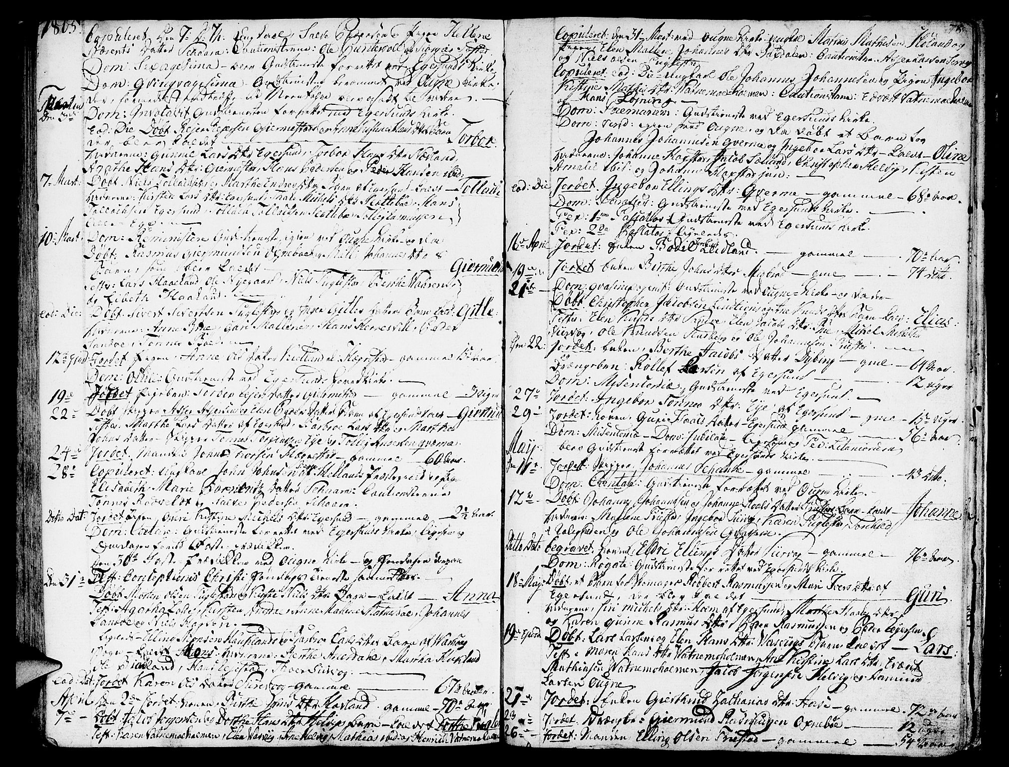 Eigersund sokneprestkontor, AV/SAST-A-101807/S08/L0005: Parish register (official) no. A 5 /1, 1790-1808, p. 78