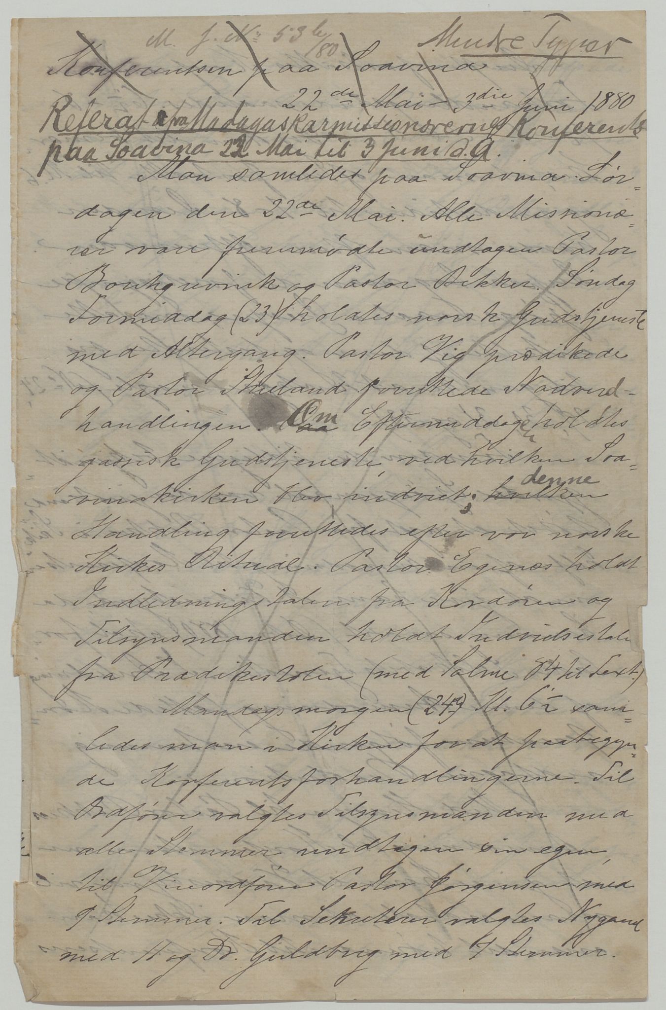 Det Norske Misjonsselskap - hovedadministrasjonen, VID/MA-A-1045/D/Da/Daa/L0035/0009: Konferansereferat og årsberetninger / Konferansereferat fra Madagaskar Innland., 1880