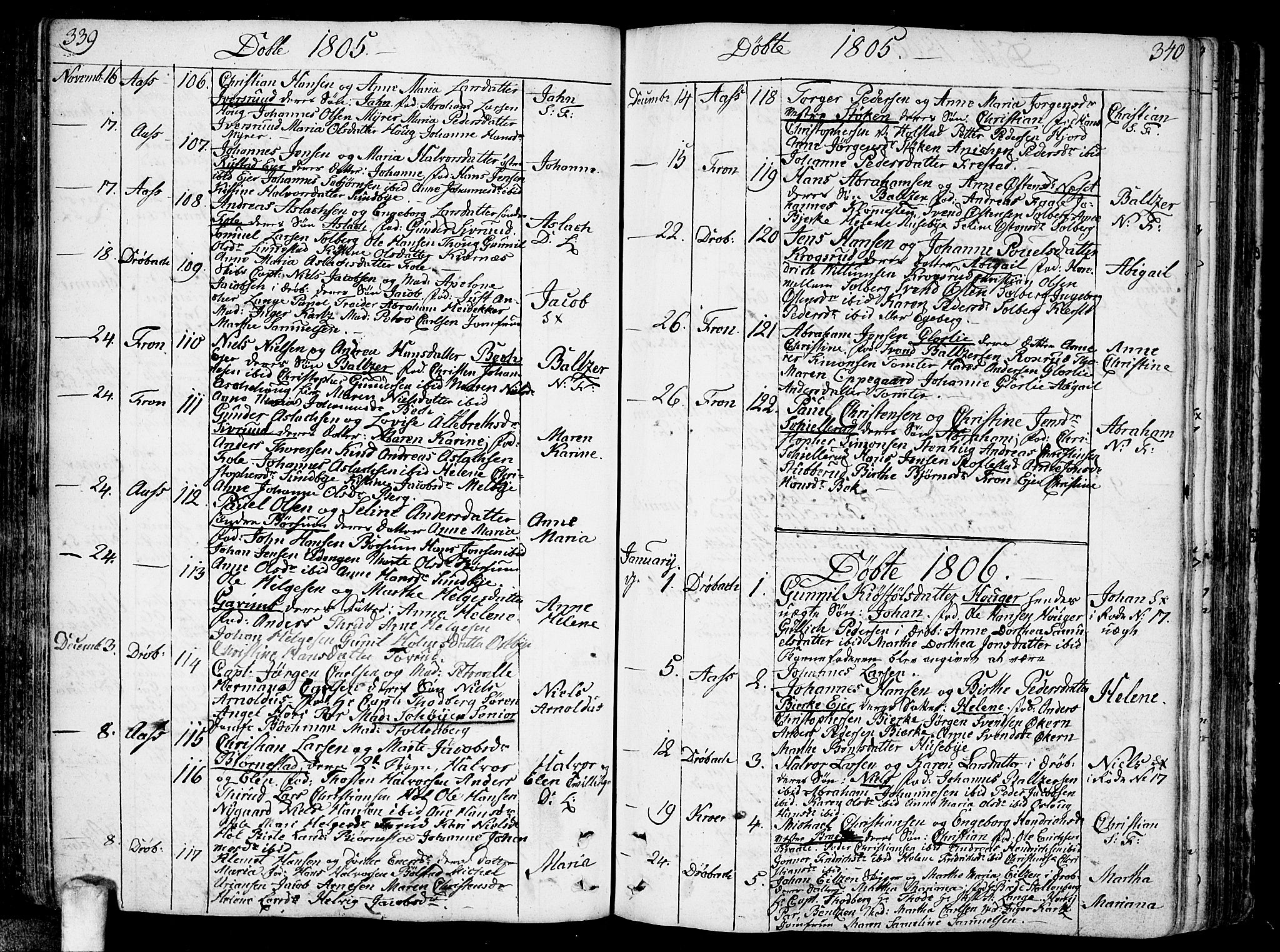 Ås prestekontor Kirkebøker, SAO/A-10894/F/Fa/L0002: Parish register (official) no. I 2, 1778-1813, p. 339-340