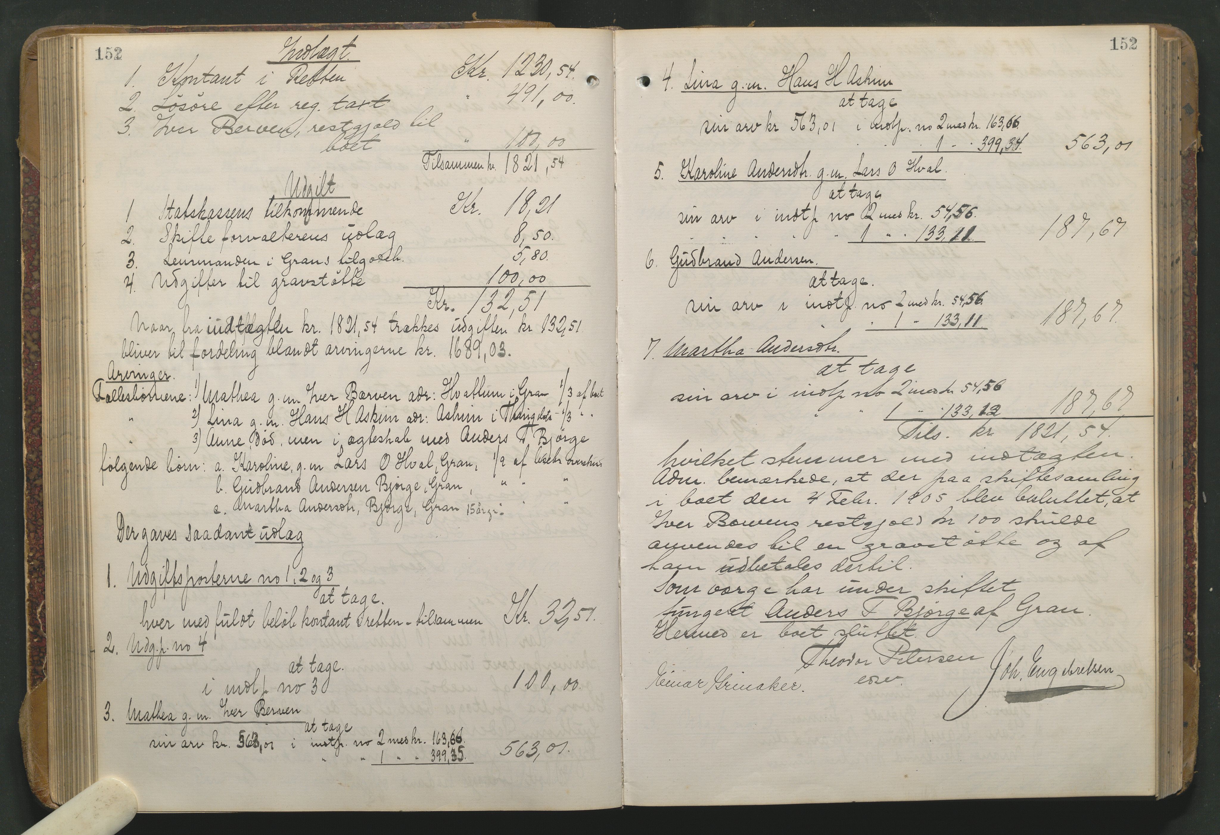 Hadeland og Land tingrett, AV/SAH-TING-010/J/Jd/L0004: Skifteutlodningsprotokoll, 1900-1913, p. 152