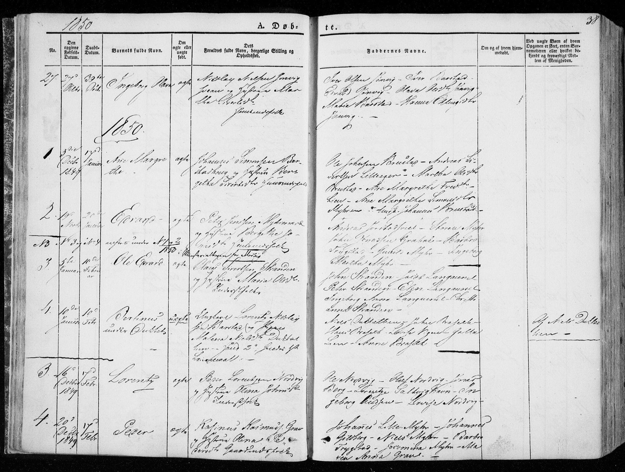 Ministerialprotokoller, klokkerbøker og fødselsregistre - Nord-Trøndelag, SAT/A-1458/722/L0218: Parish register (official) no. 722A05, 1843-1868, p. 38