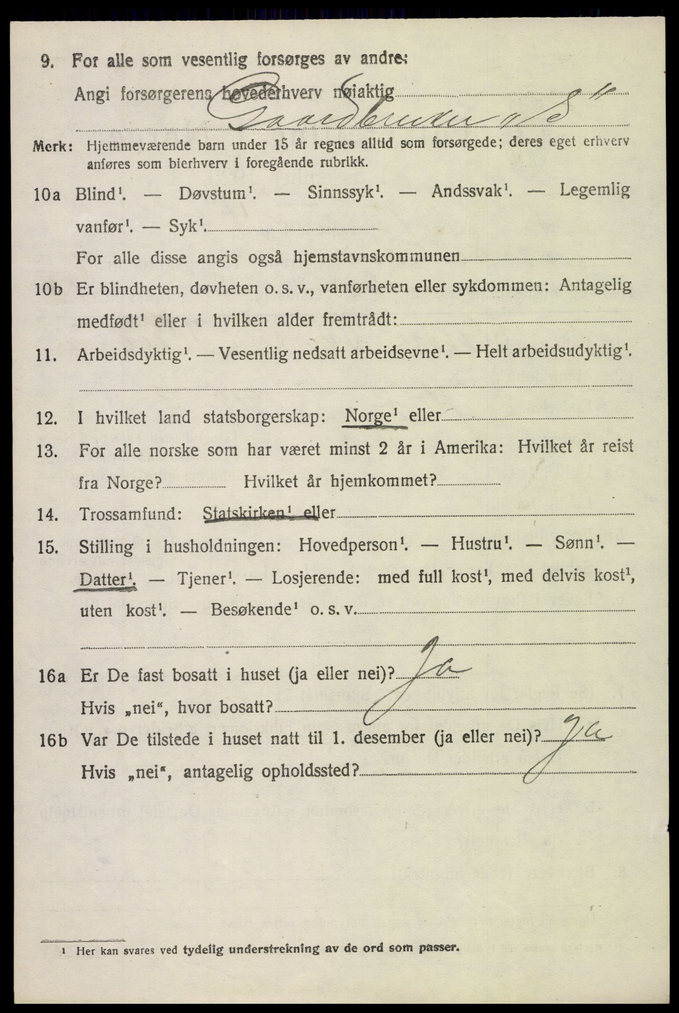 SAH, 1920 census for Søndre Land, 1920, p. 7572