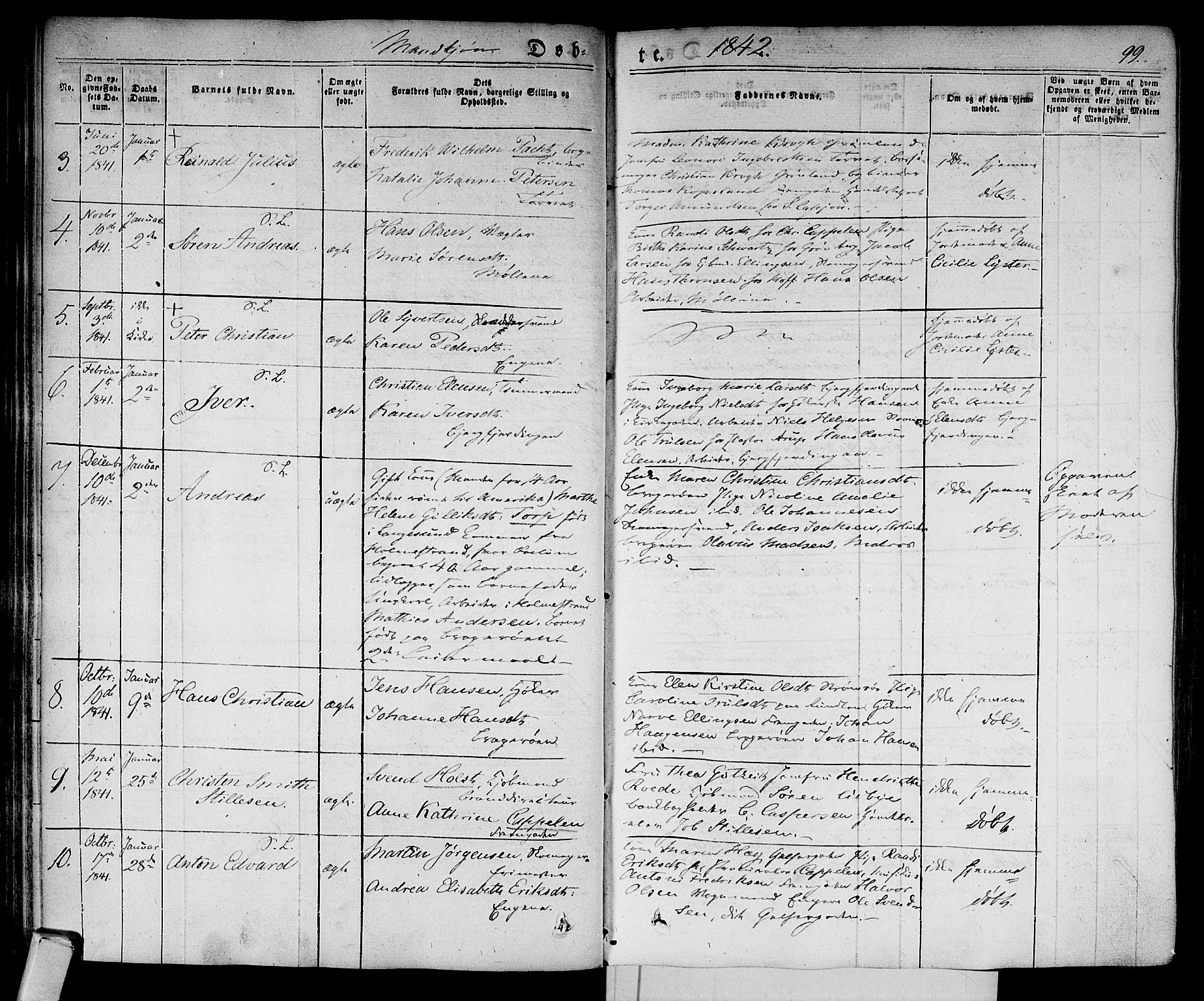 Bragernes kirkebøker, AV/SAKO-A-6/F/Fb/L0001: Parish register (official) no. II 1, 1830-1847, p. 99