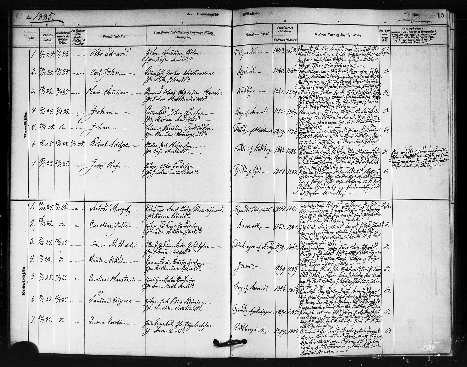 Fet prestekontor Kirkebøker, AV/SAO-A-10370a/F/Fb/L0001: Parish register (official) no. II 1, 1878-1891, p. 15