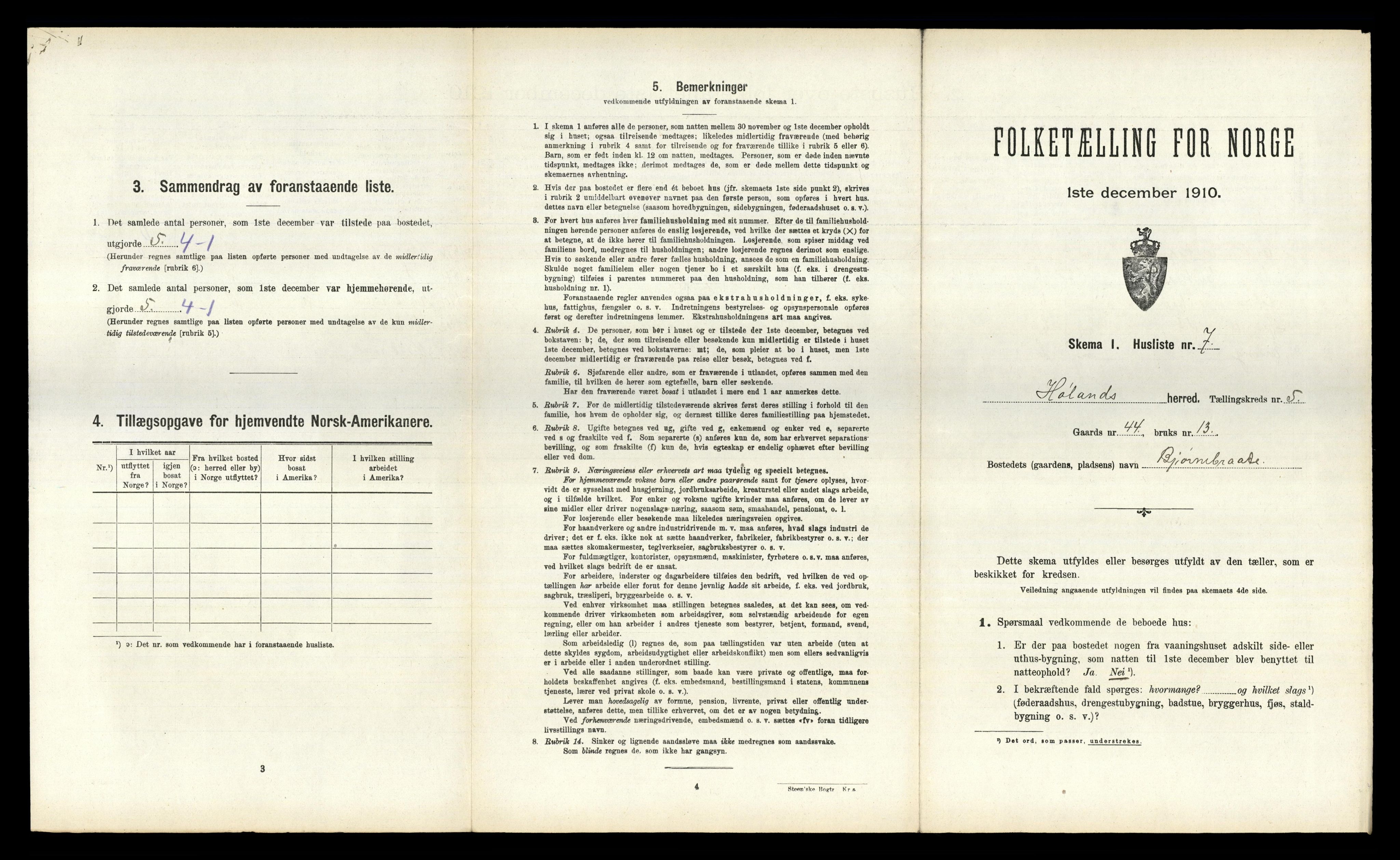 RA, 1910 census for Høland, 1910, p. 889