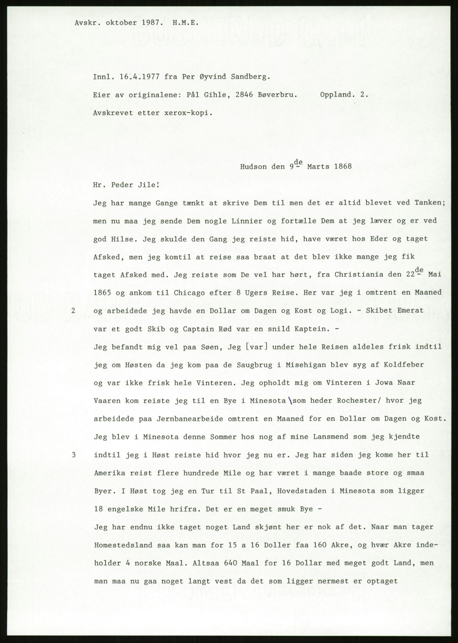 Samlinger til kildeutgivelse, Amerikabrevene, AV/RA-EA-4057/F/L0011: Innlån fra Oppland: Bræin - Knudsen, 1838-1914, p. 429