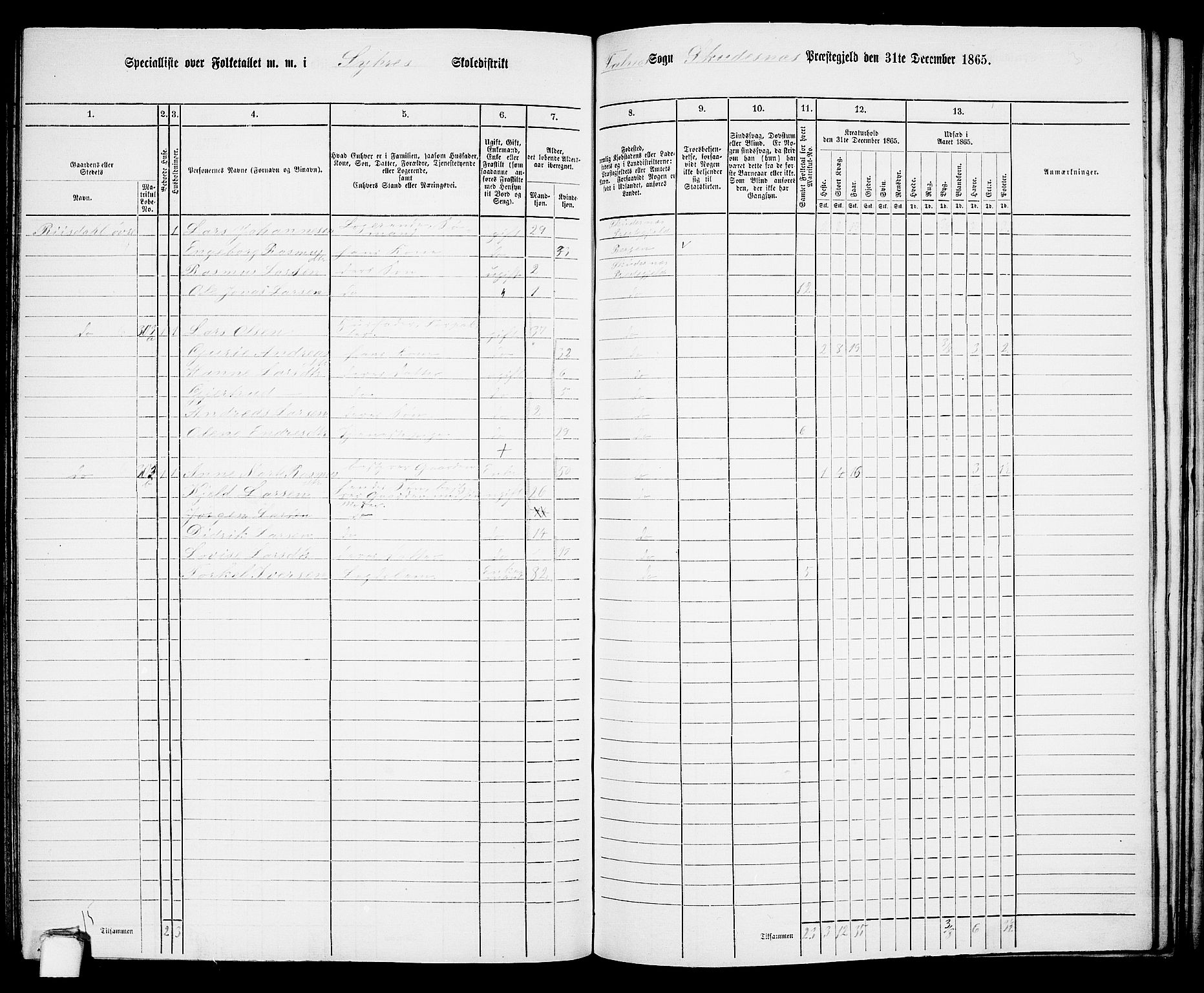 RA, 1865 census for Skudenes, 1865, p. 152