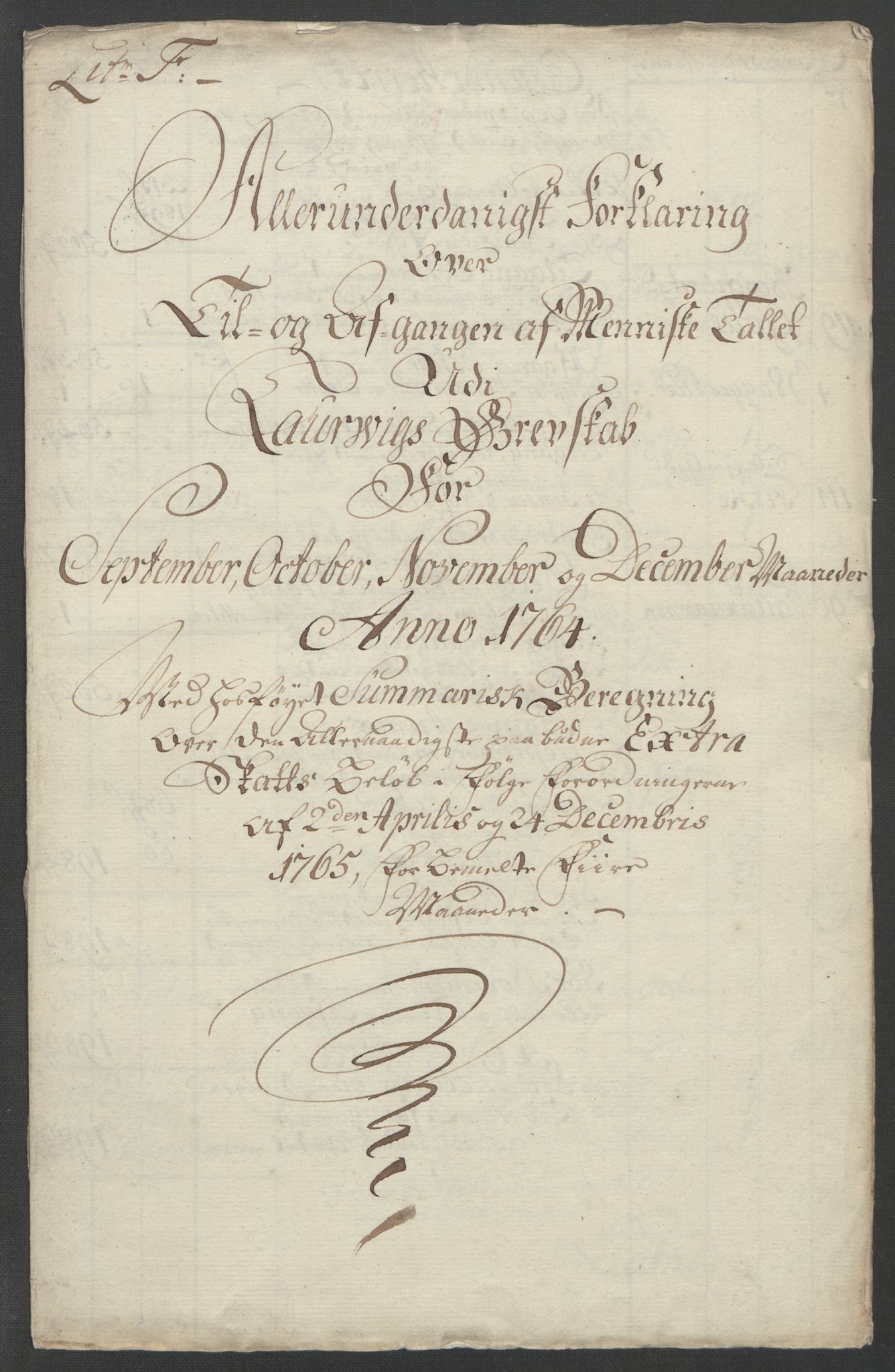 Rentekammeret inntil 1814, Reviderte regnskaper, Fogderegnskap, RA/EA-4092/R33/L2033: Ekstraskatten Larvik grevskap, 1762-1764, p. 568
