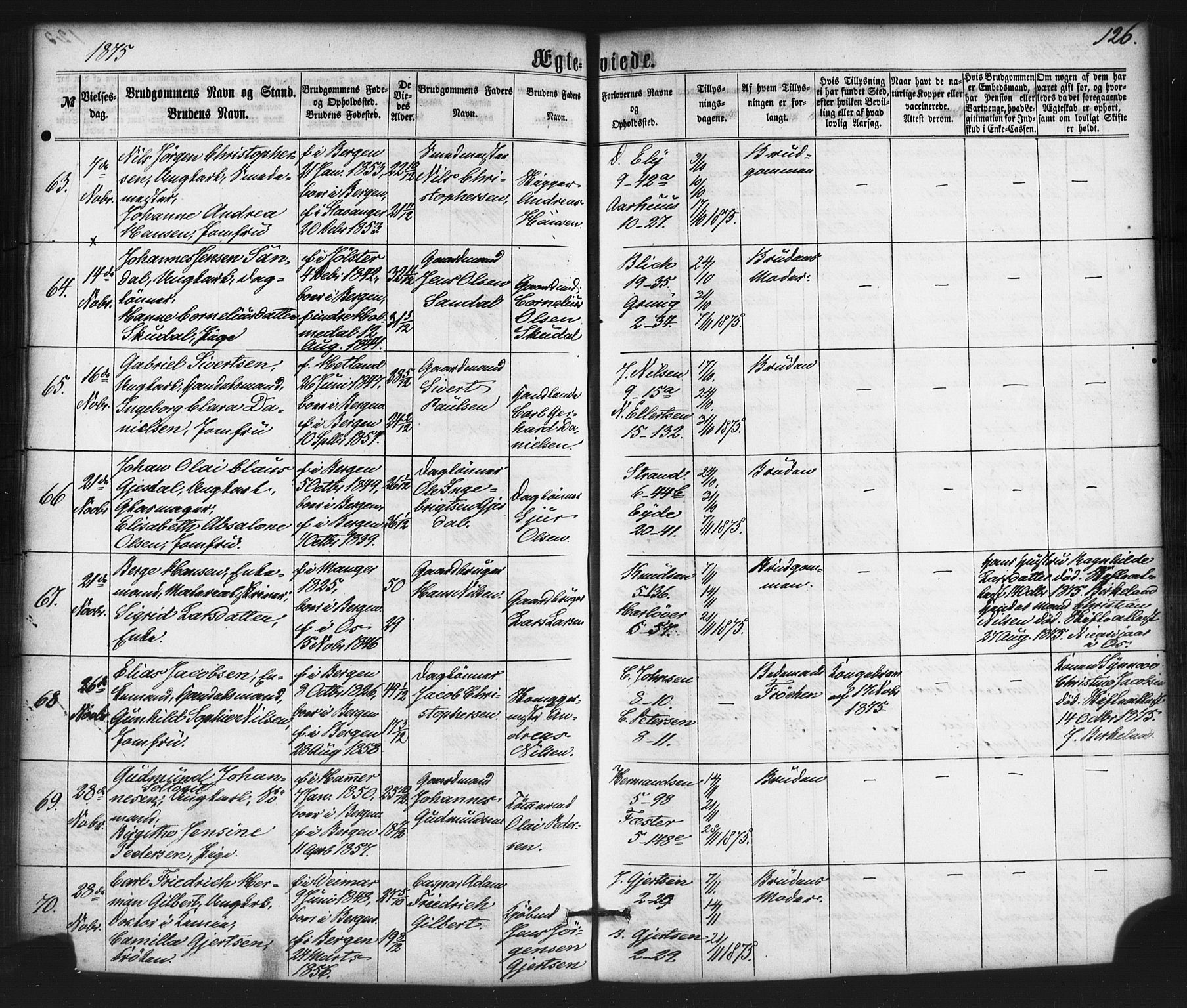 Nykirken Sokneprestembete, SAB/A-77101/H/Haa/L0032: Parish register (official) no. D 2, 1861-1883, p. 126