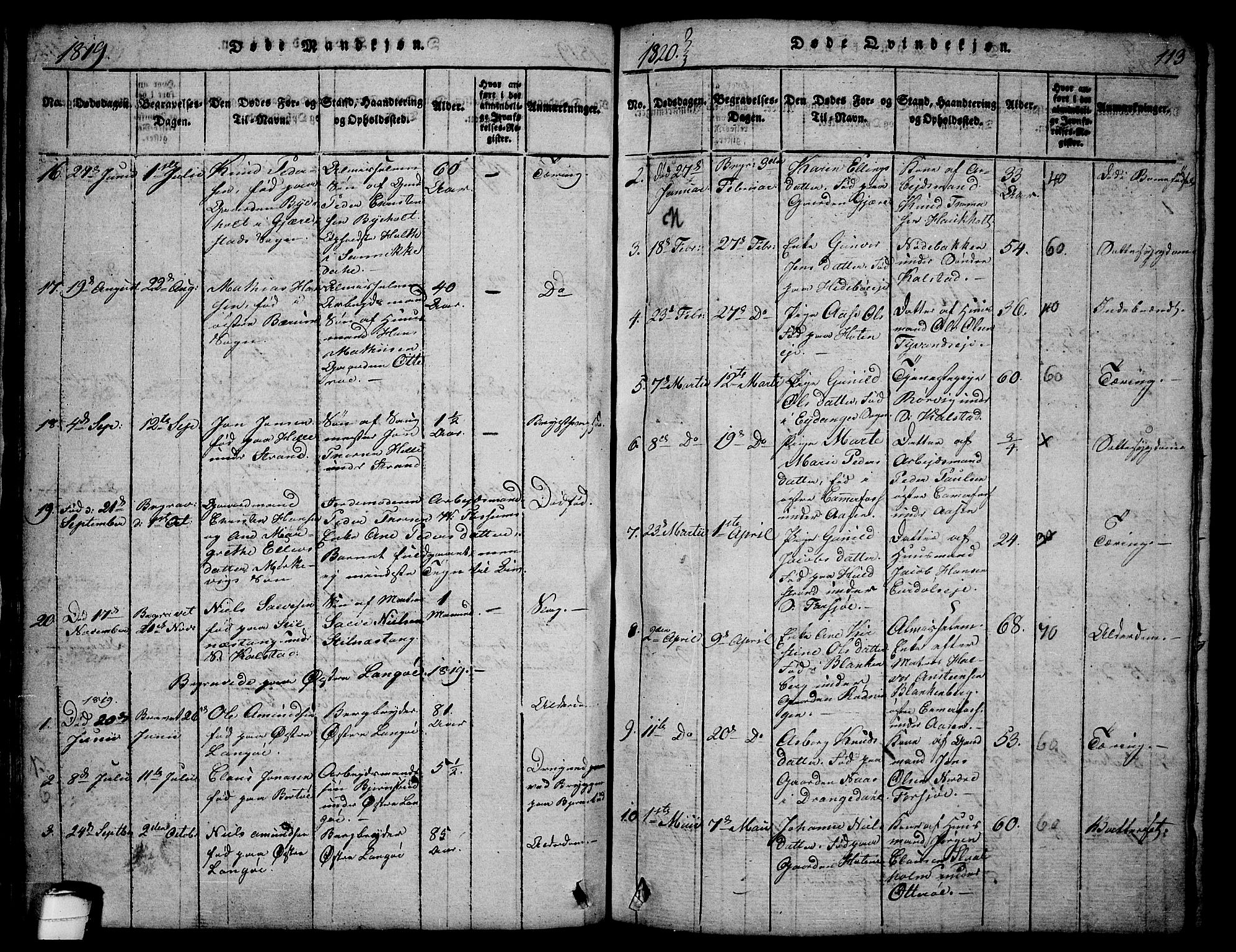 Sannidal kirkebøker, AV/SAKO-A-296/F/Fa/L0004: Parish register (official) no. 4, 1814-1829, p. 113