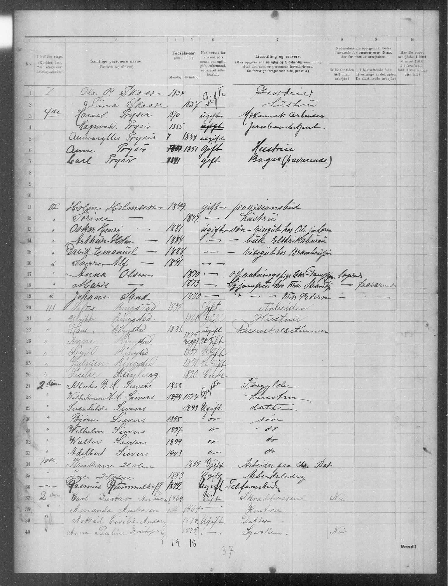 OBA, Municipal Census 1903 for Kristiania, 1903, p. 14536