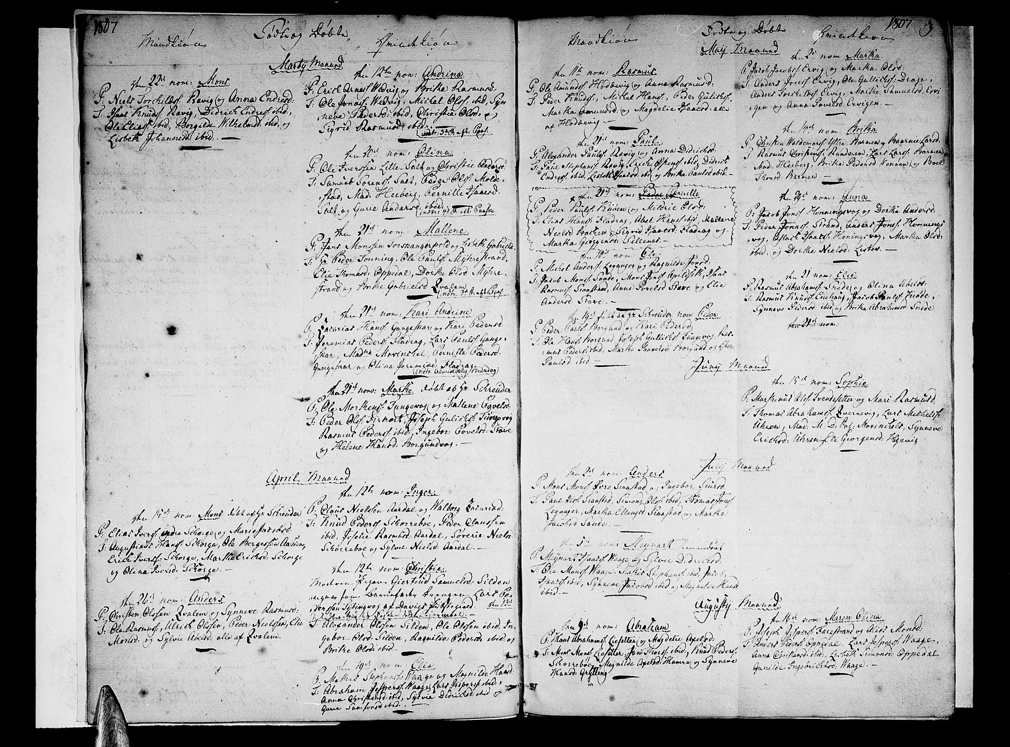 Selje sokneprestembete, AV/SAB-A-99938/H/Ha/Haa/Haaa: Parish register (official) no. A 7, 1807-1816, p. 3