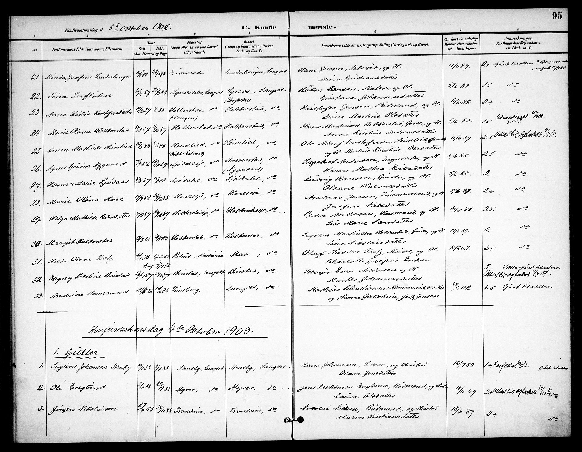 Eidsvoll prestekontor Kirkebøker, AV/SAO-A-10888/F/Fb/L0002: Parish register (official) no. II 2, 1897-1907, p. 95