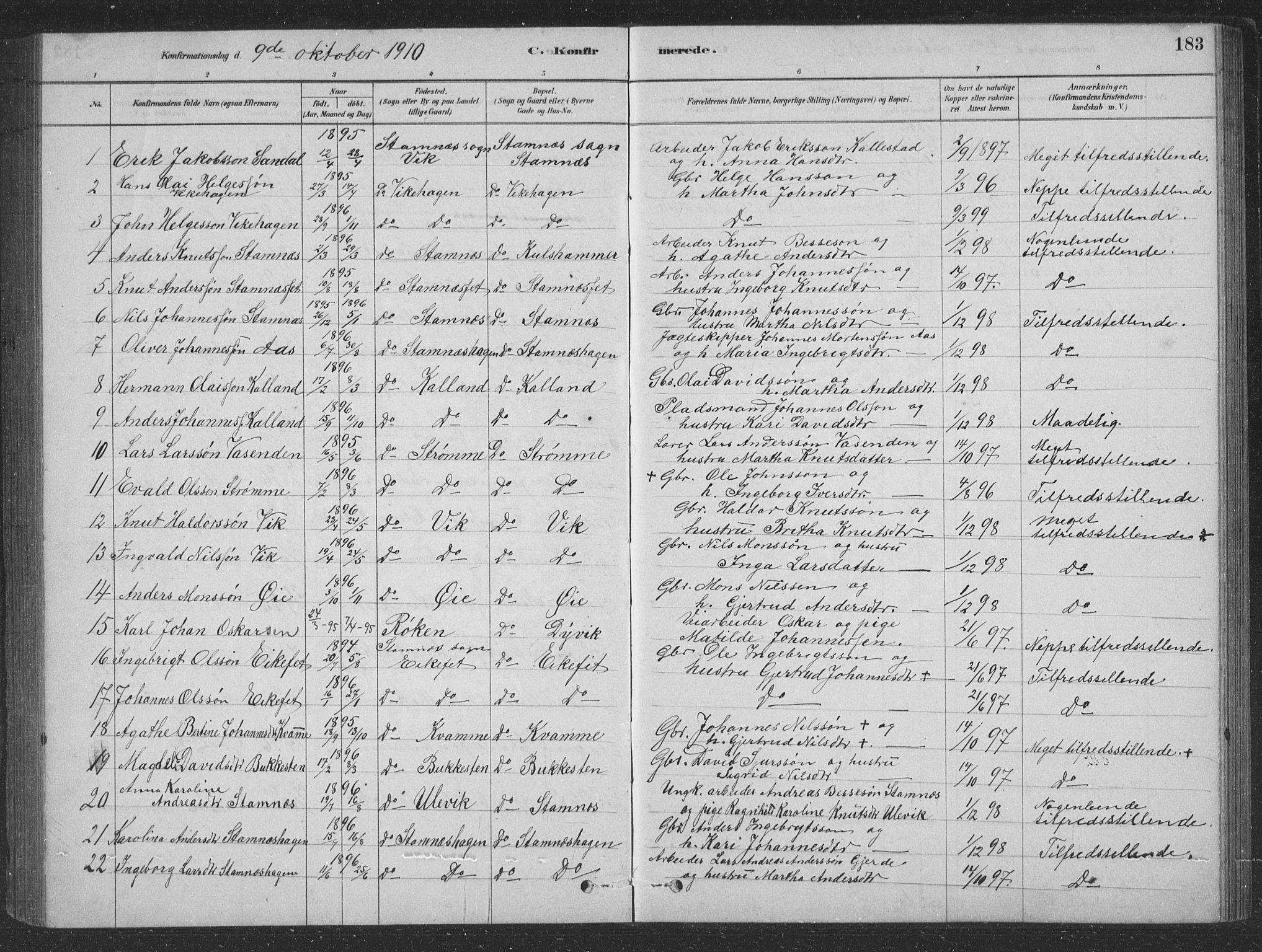 Vaksdal Sokneprestembete, SAB/A-78901/H/Hab: Parish register (copy) no. D 1, 1878-1939, p. 183
