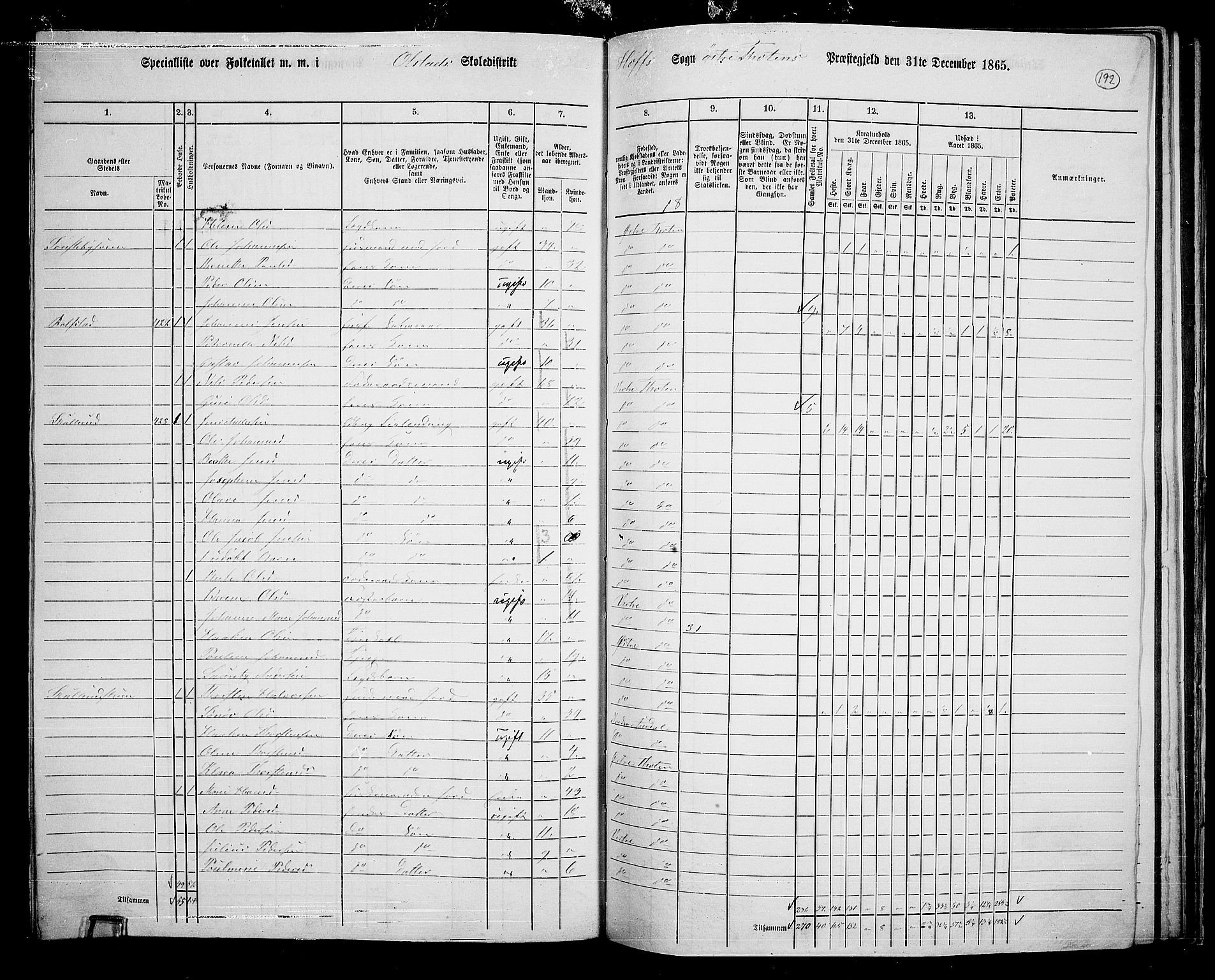 RA, 1865 census for Østre Toten, 1865, p. 304