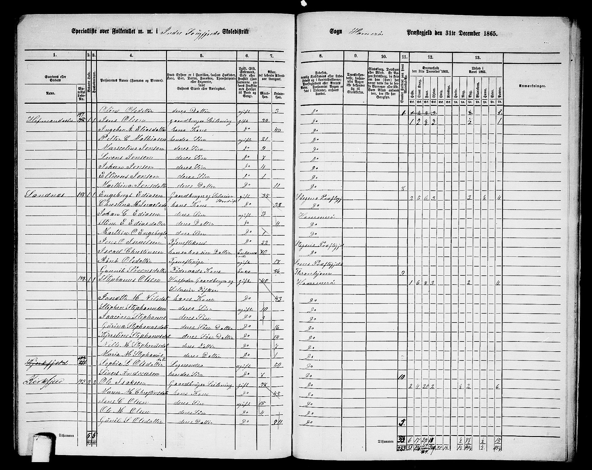 RA, 1865 census for Hamarøy, 1865, p. 89