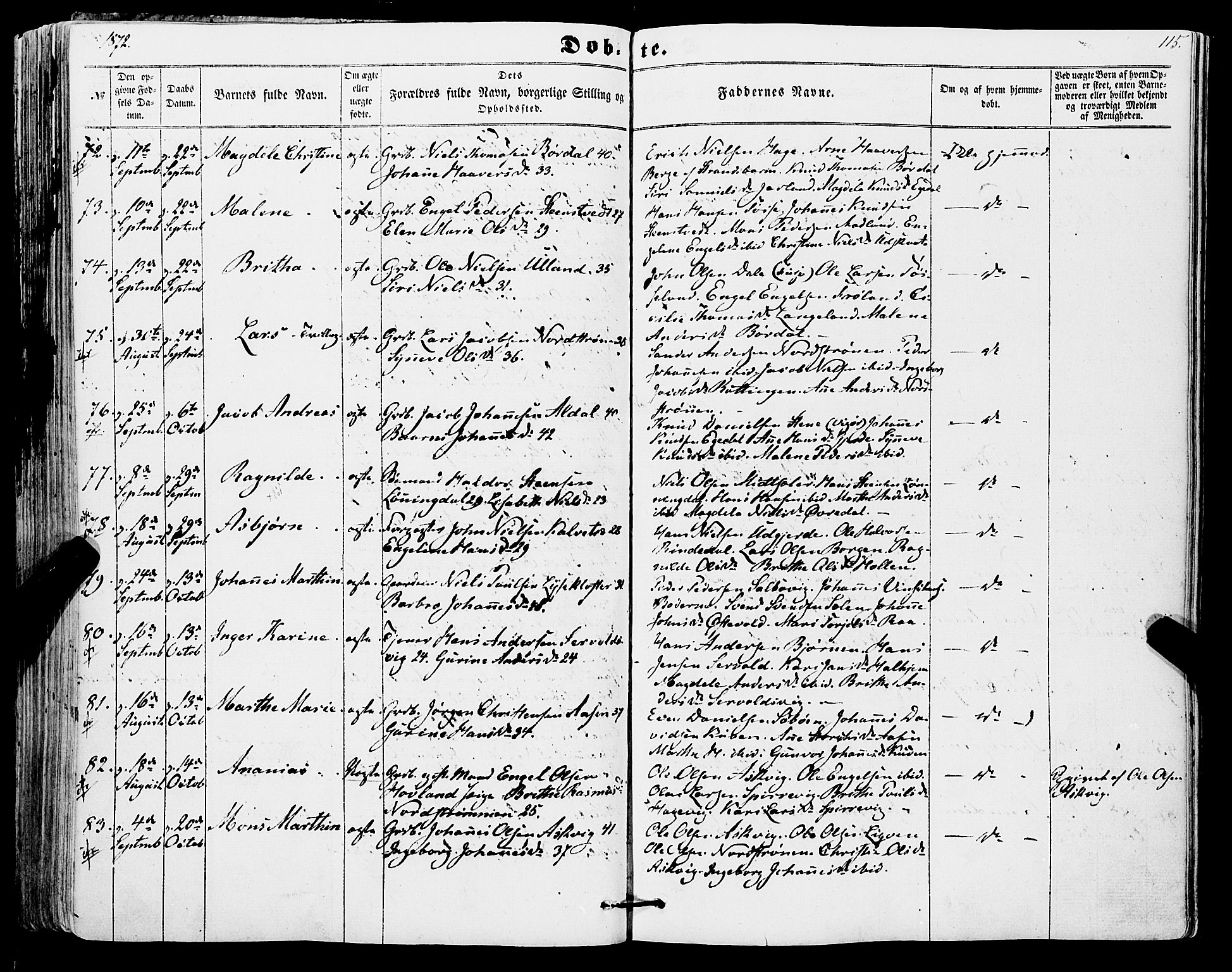 Os sokneprestembete, AV/SAB-A-99929: Parish register (official) no. A 17, 1860-1873, p. 115