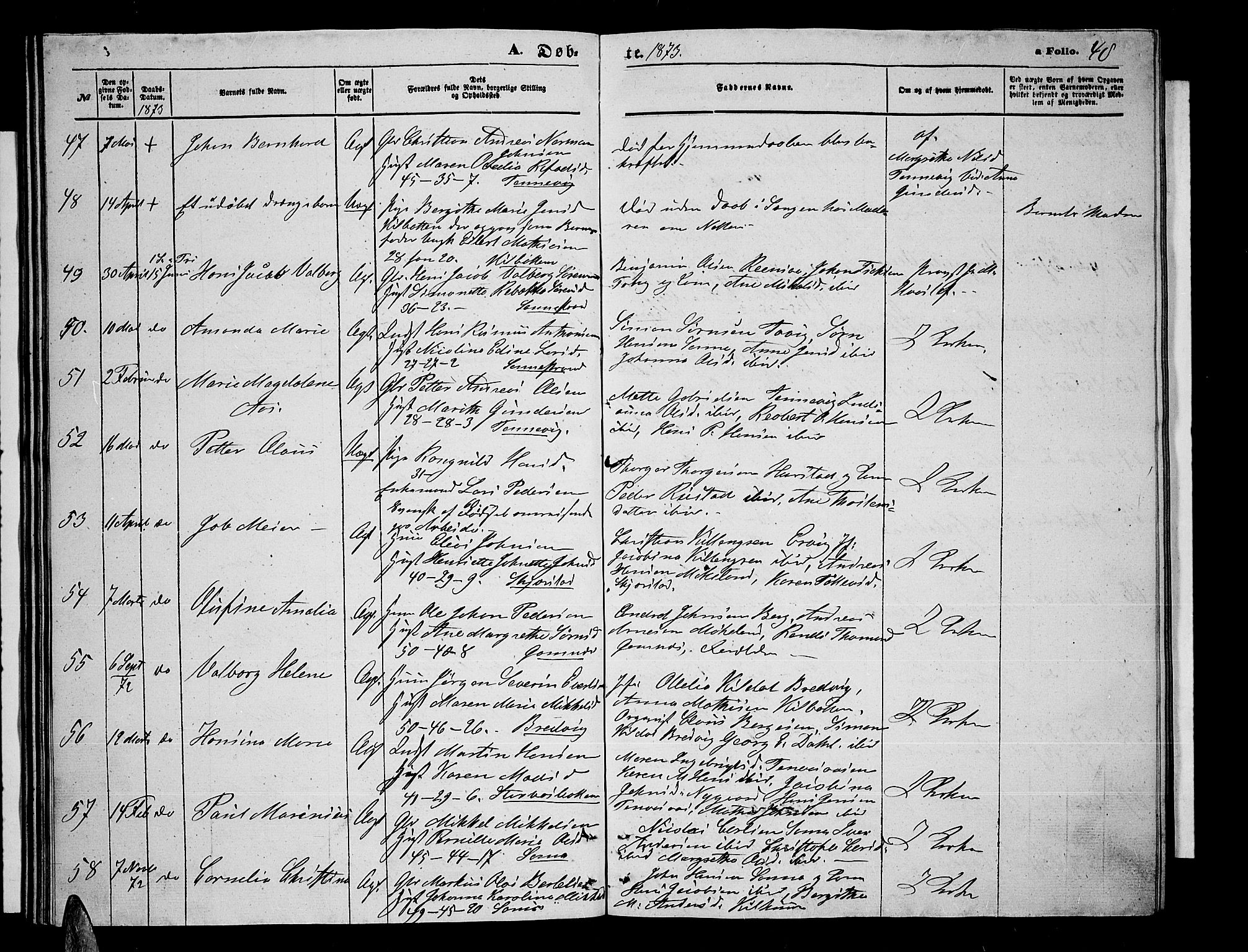 Trondenes sokneprestkontor, AV/SATØ-S-1319/H/Hb/L0009klokker: Parish register (copy) no. 9, 1870-1876, p. 48
