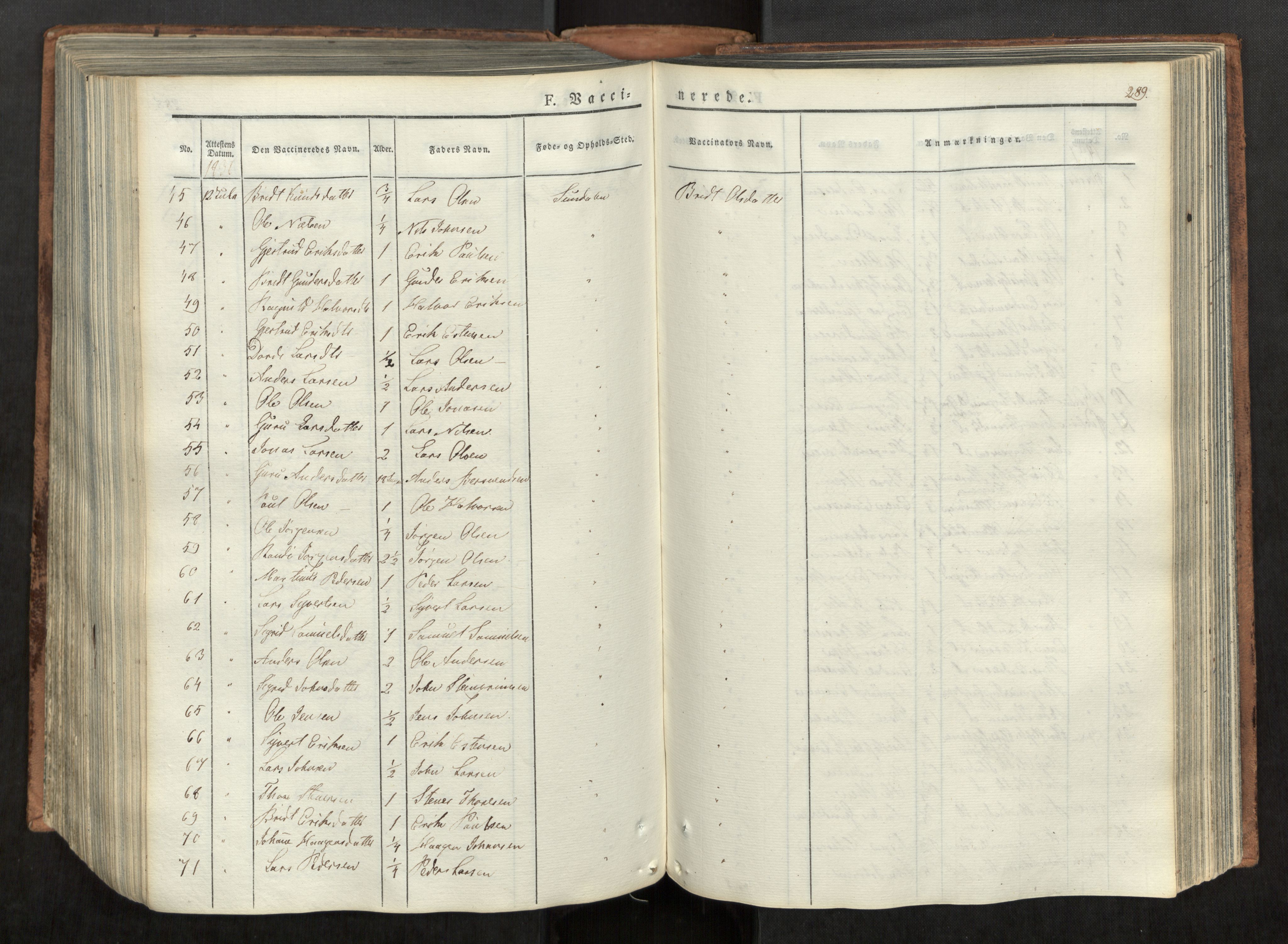 Ministerialprotokoller, klokkerbøker og fødselsregistre - Møre og Romsdal, SAT/A-1454/590/L1012: Parish register (official) no. 590A04, 1832-1846, p. 289