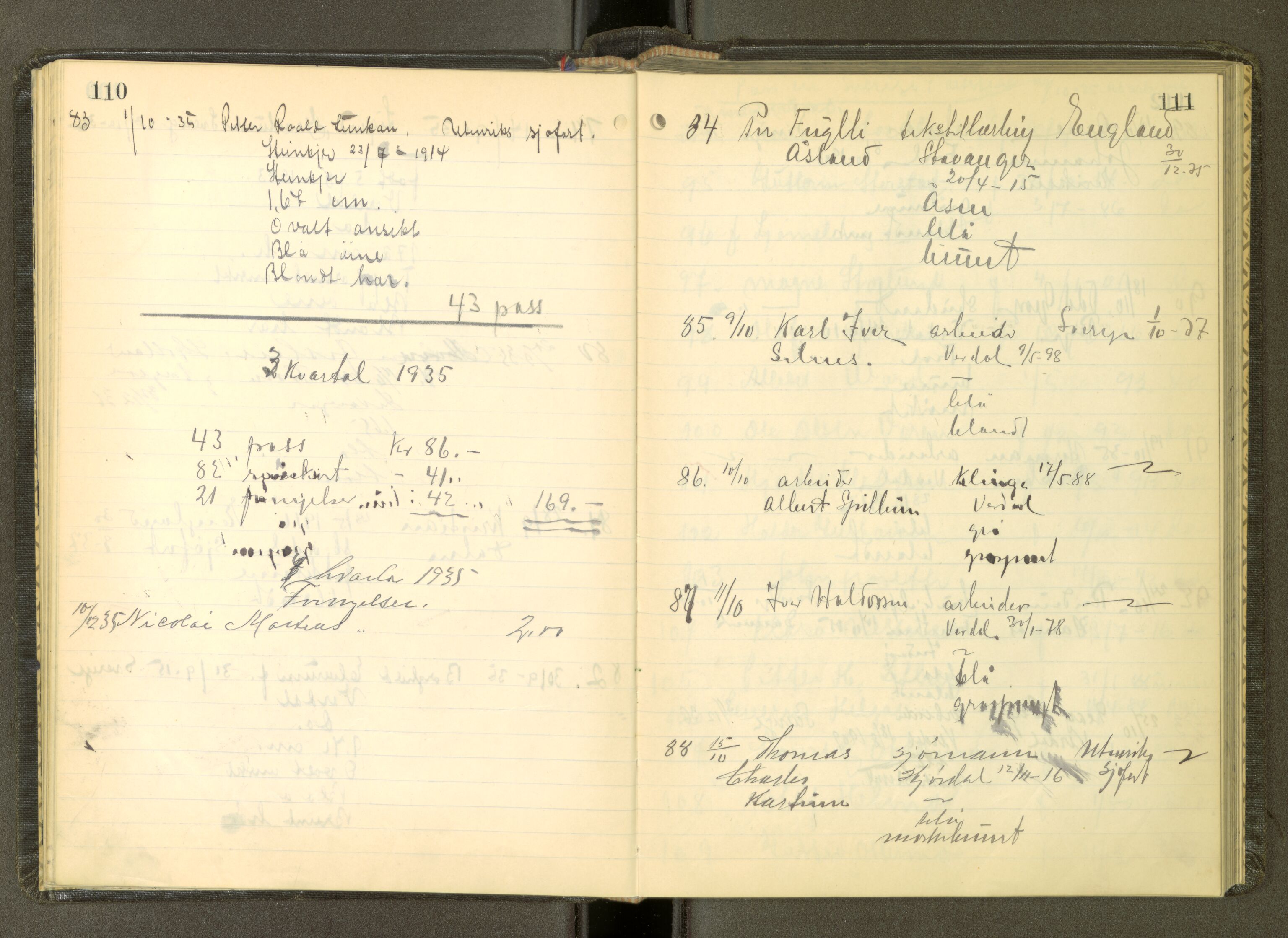 Inntrøndelag politikammer, AV/SAT-A-1854/4/I/Ia/L0001: Passprotokoll, 1934-1939, p. 110-111