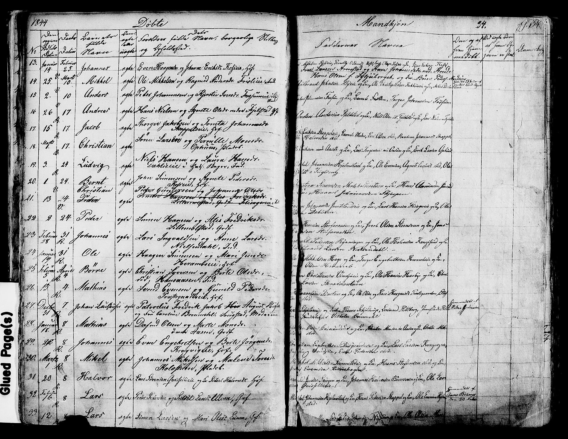 Ringsaker prestekontor, AV/SAH-PREST-014/K/Ka/L0008: Parish register (official) no. 8, 1837-1850, p. 34