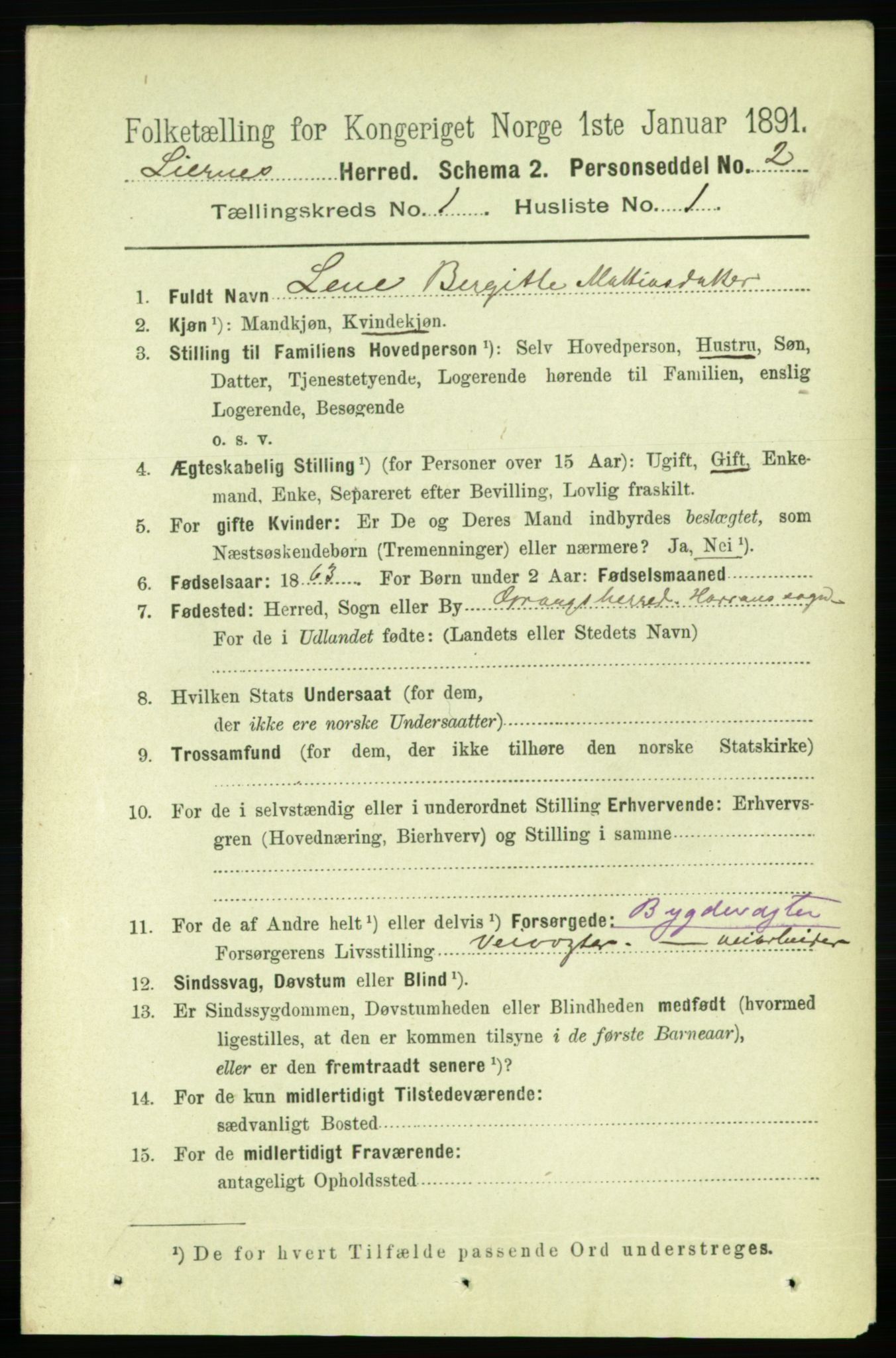 RA, 1891 census for 1737 Lierne, 1891, p. 72