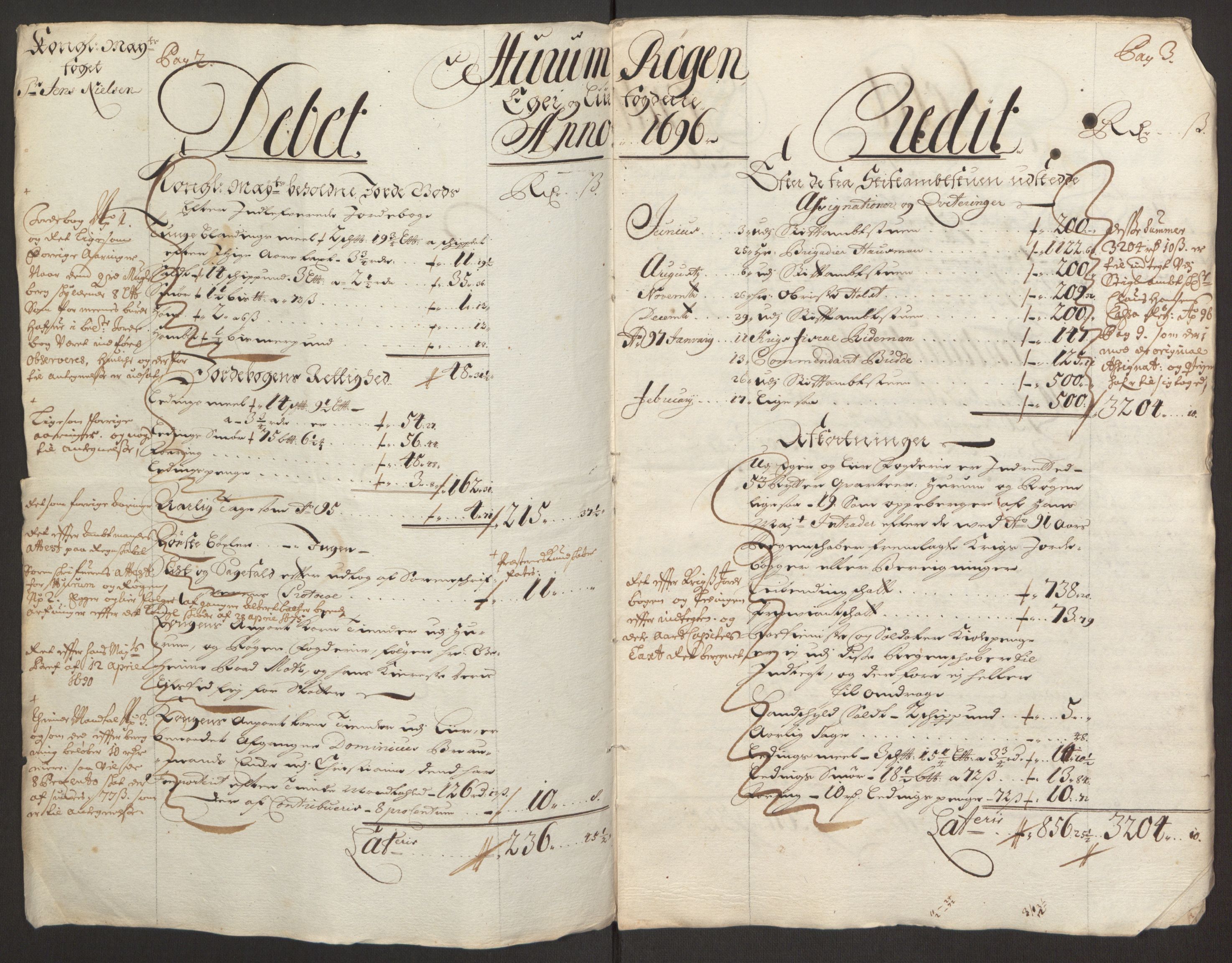 Rentekammeret inntil 1814, Reviderte regnskaper, Fogderegnskap, AV/RA-EA-4092/R30/L1694: Fogderegnskap Hurum, Røyken, Eiker og Lier, 1694-1696, p. 307