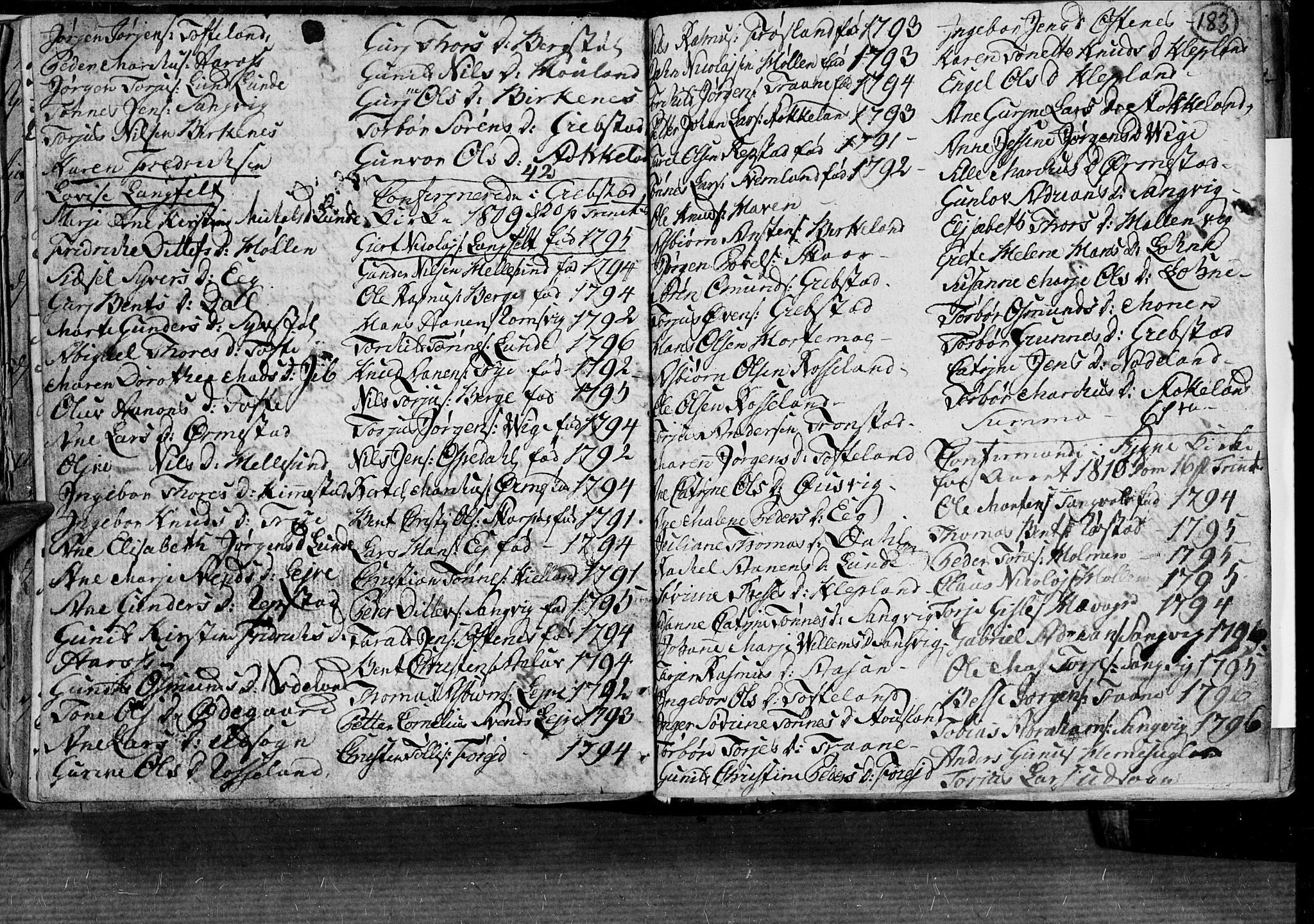 Søgne sokneprestkontor, SAK/1111-0037/F/Fa/Fab/L0004: Parish register (official) no. A 4, 1770-1822, p. 182-183