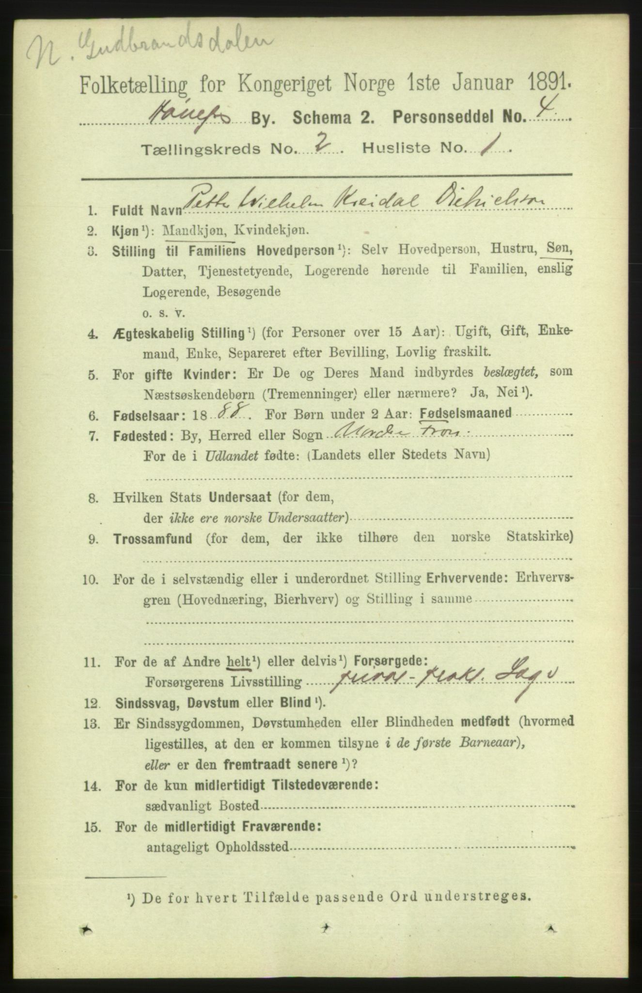 RA, 1891 census for 0601 Hønefoss, 1891, p. 527