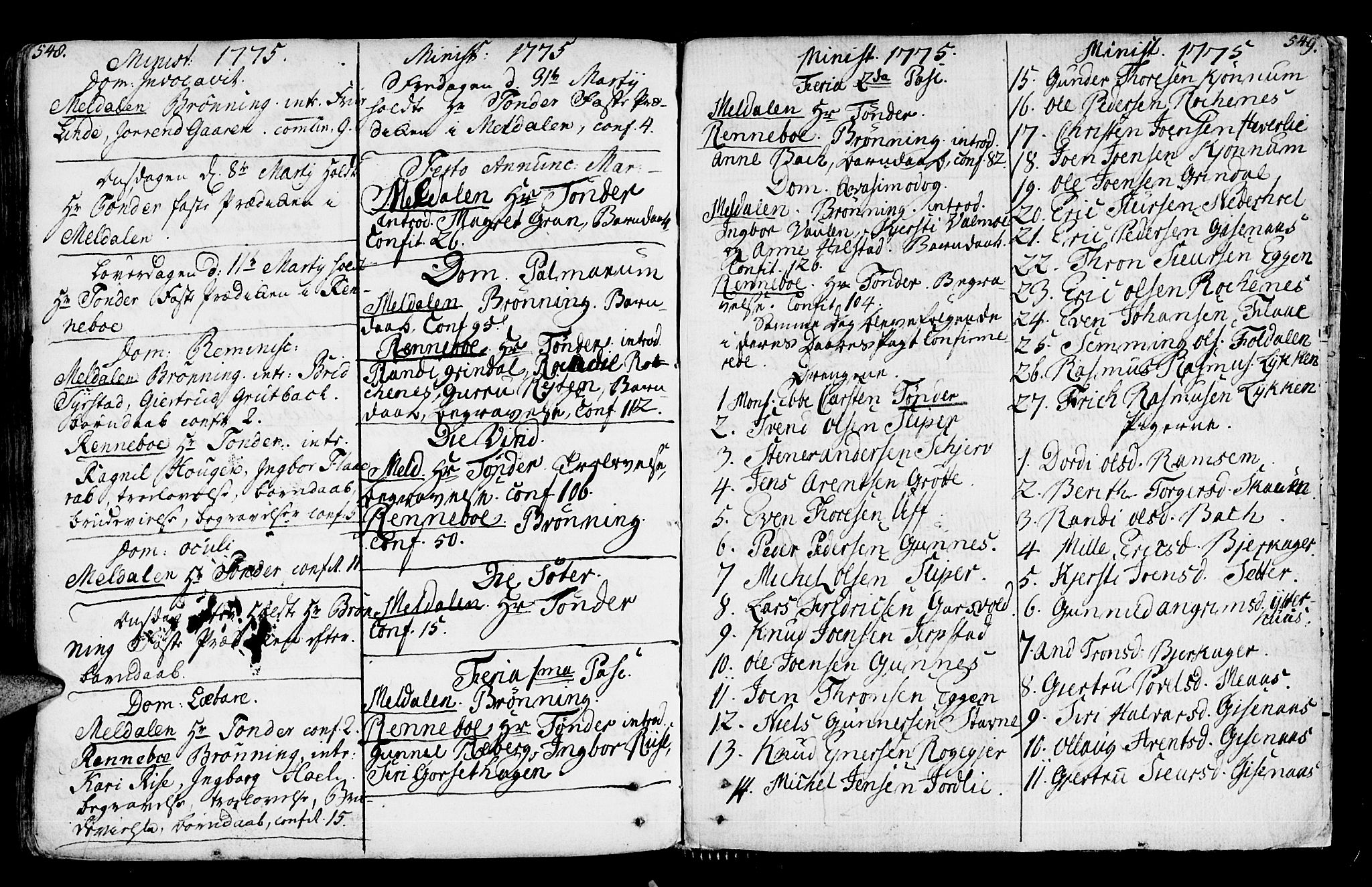 Ministerialprotokoller, klokkerbøker og fødselsregistre - Sør-Trøndelag, SAT/A-1456/672/L0851: Parish register (official) no. 672A04, 1751-1775, p. 548-549