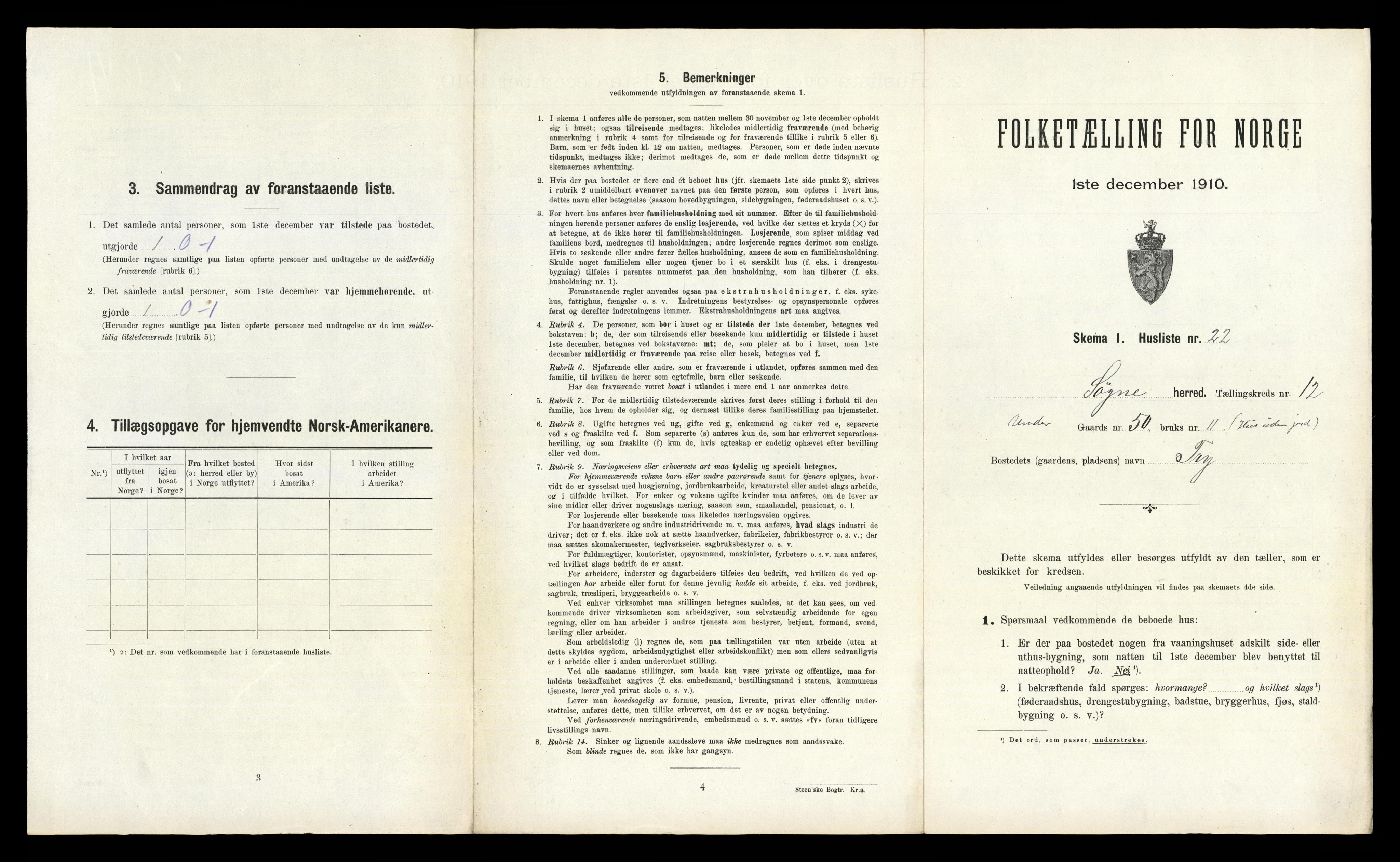 RA, 1910 census for Søgne, 1910, p. 1170