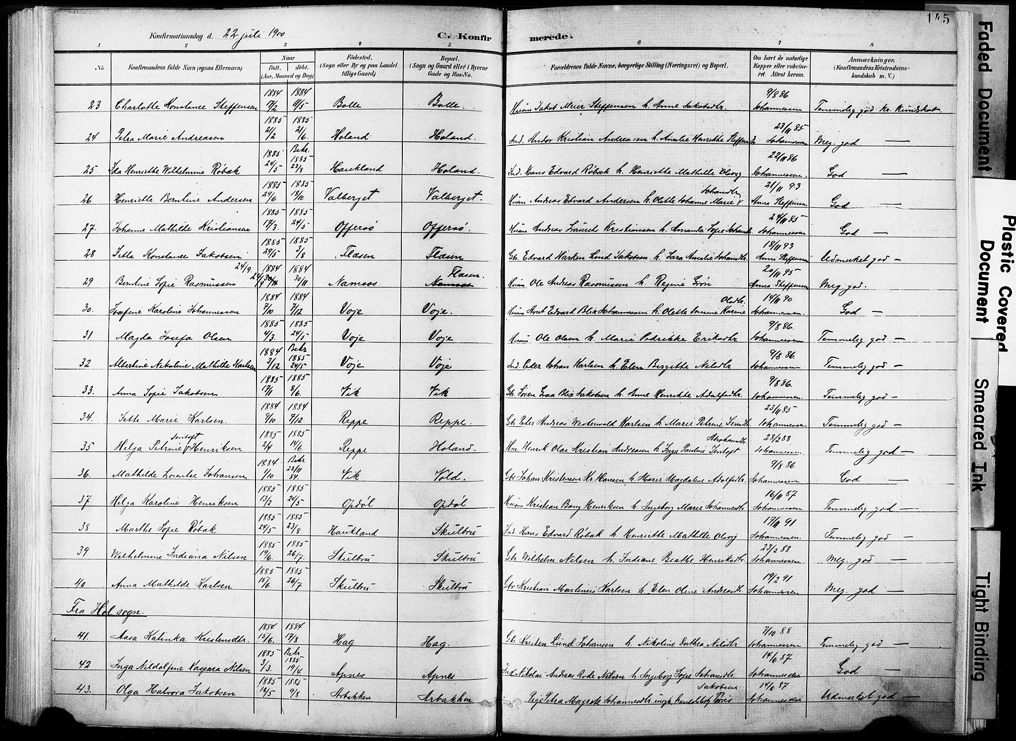 Ministerialprotokoller, klokkerbøker og fødselsregistre - Nordland, AV/SAT-A-1459/881/L1151: Parish register (official) no. 881A04, 1899-1907, p. 145