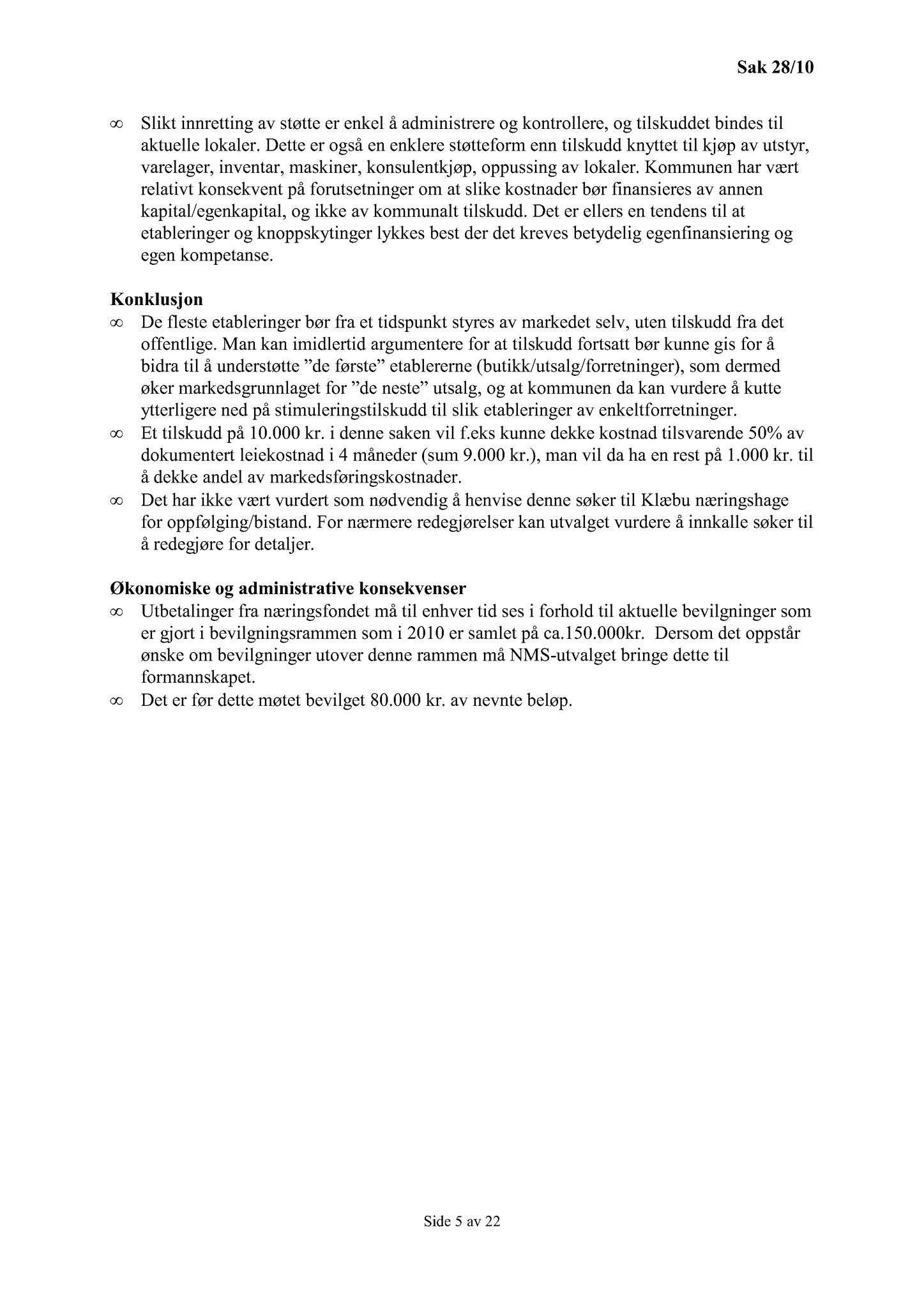 Klæbu Kommune, TRKO/KK/13-NMS/L003: Utvalg for næring, miljø og samferdsel, 2010, p. 88