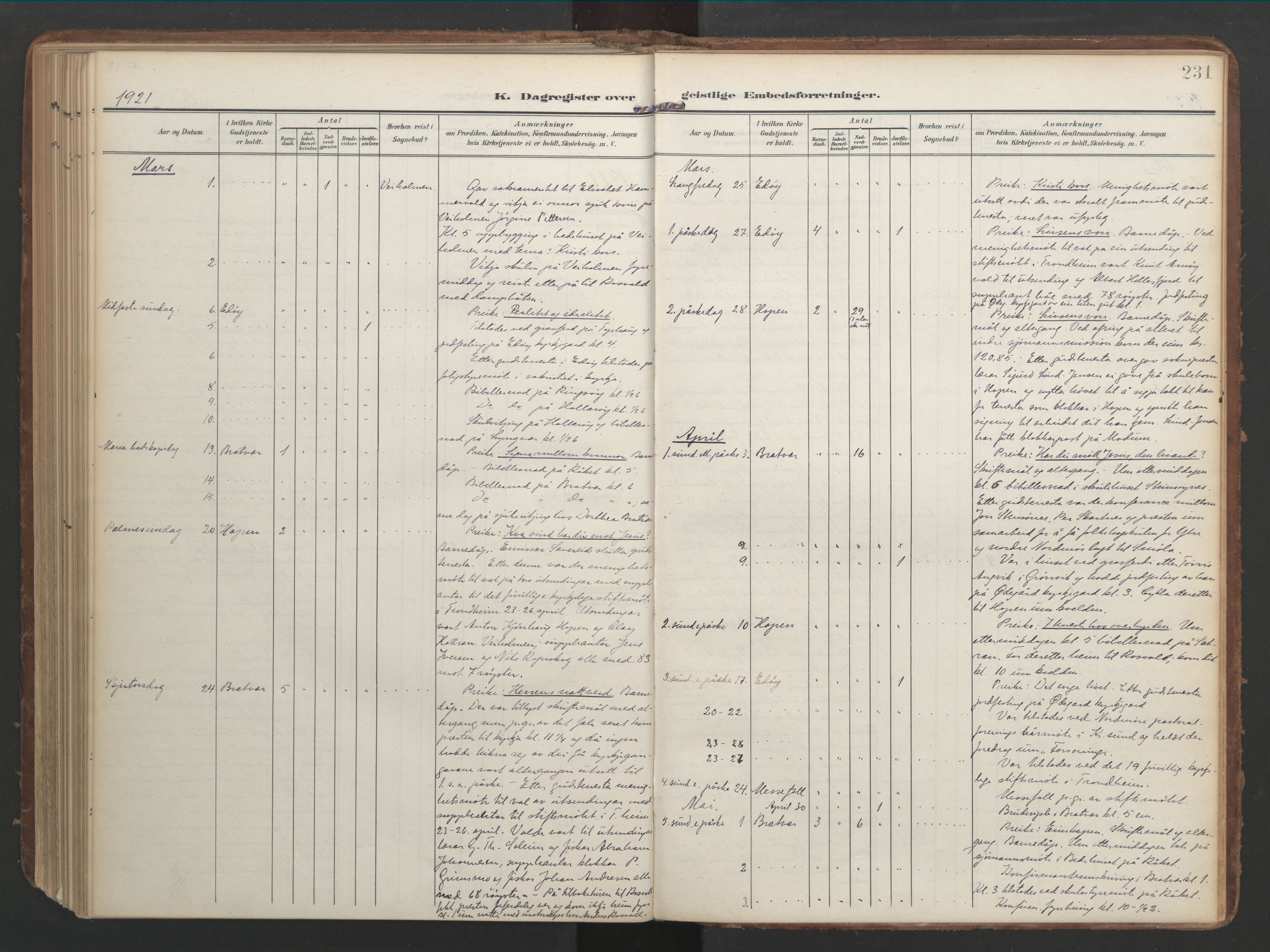 Ministerialprotokoller, klokkerbøker og fødselsregistre - Møre og Romsdal, AV/SAT-A-1454/583/L0955: Parish register (official) no. 583A02, 1907-1926, p. 231