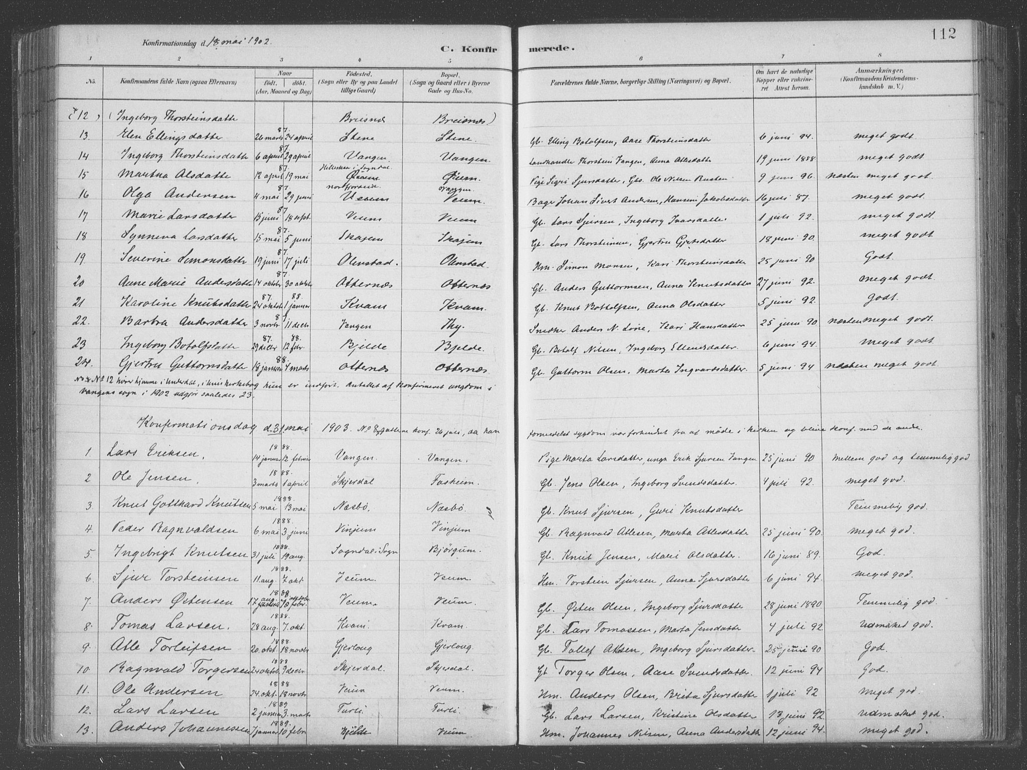 Aurland sokneprestembete, AV/SAB-A-99937/H/Ha/Hab/L0001: Parish register (official) no. B  1, 1880-1909, p. 112