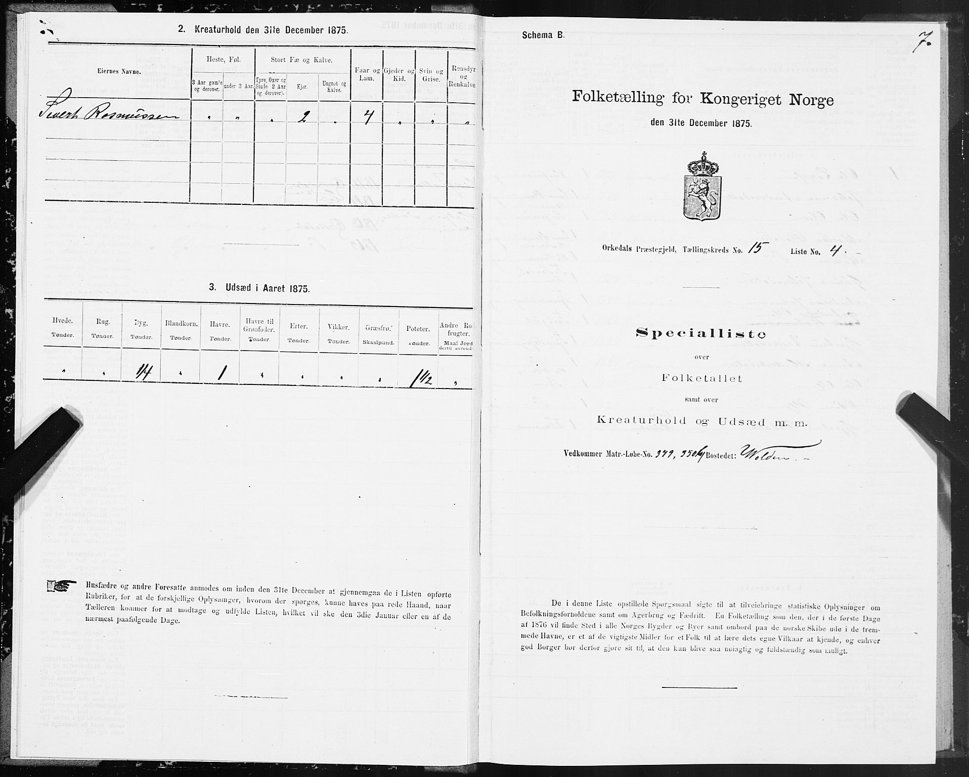 SAT, 1875 census for 1638P Orkdal, 1875, p. 8007