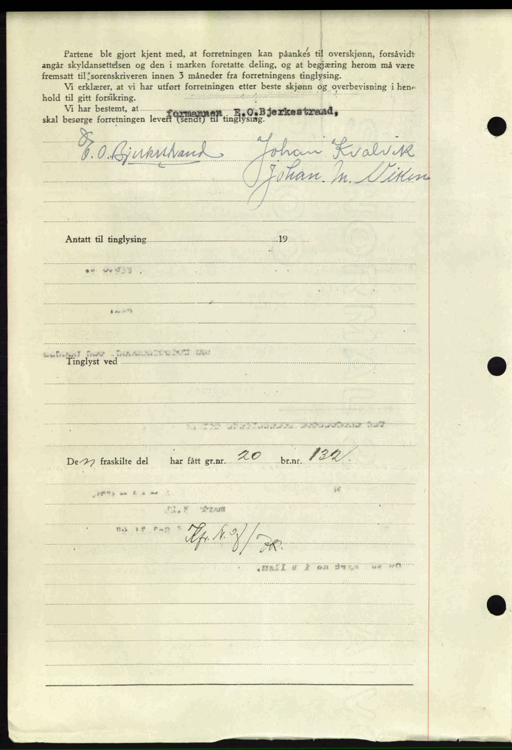 Nordmøre sorenskriveri, AV/SAT-A-4132/1/2/2Ca: Mortgage book no. A96, 1943-1944, Diary no: : 2114/1943