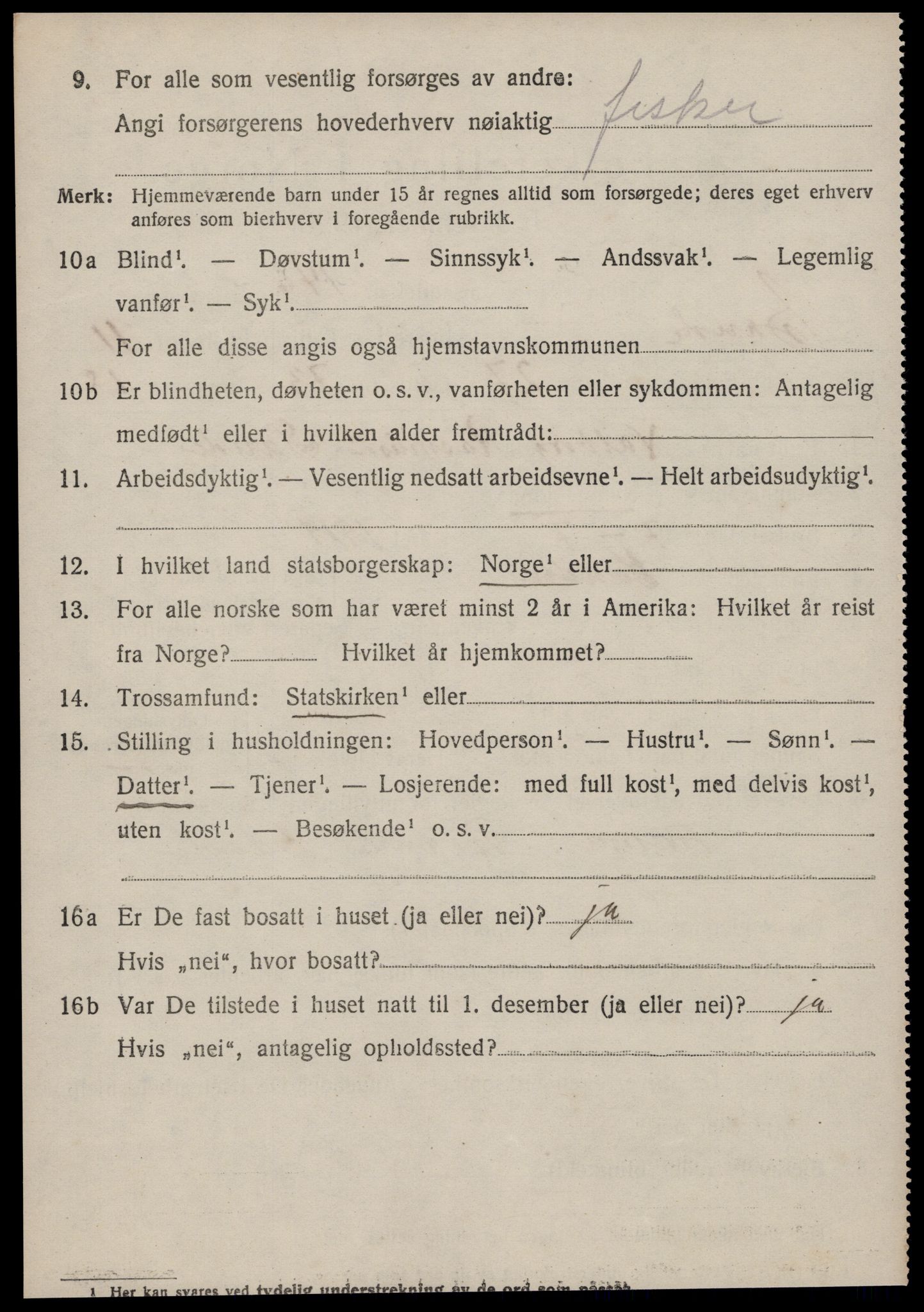 SAT, 1920 census for Sande (MR), 1920, p. 6029
