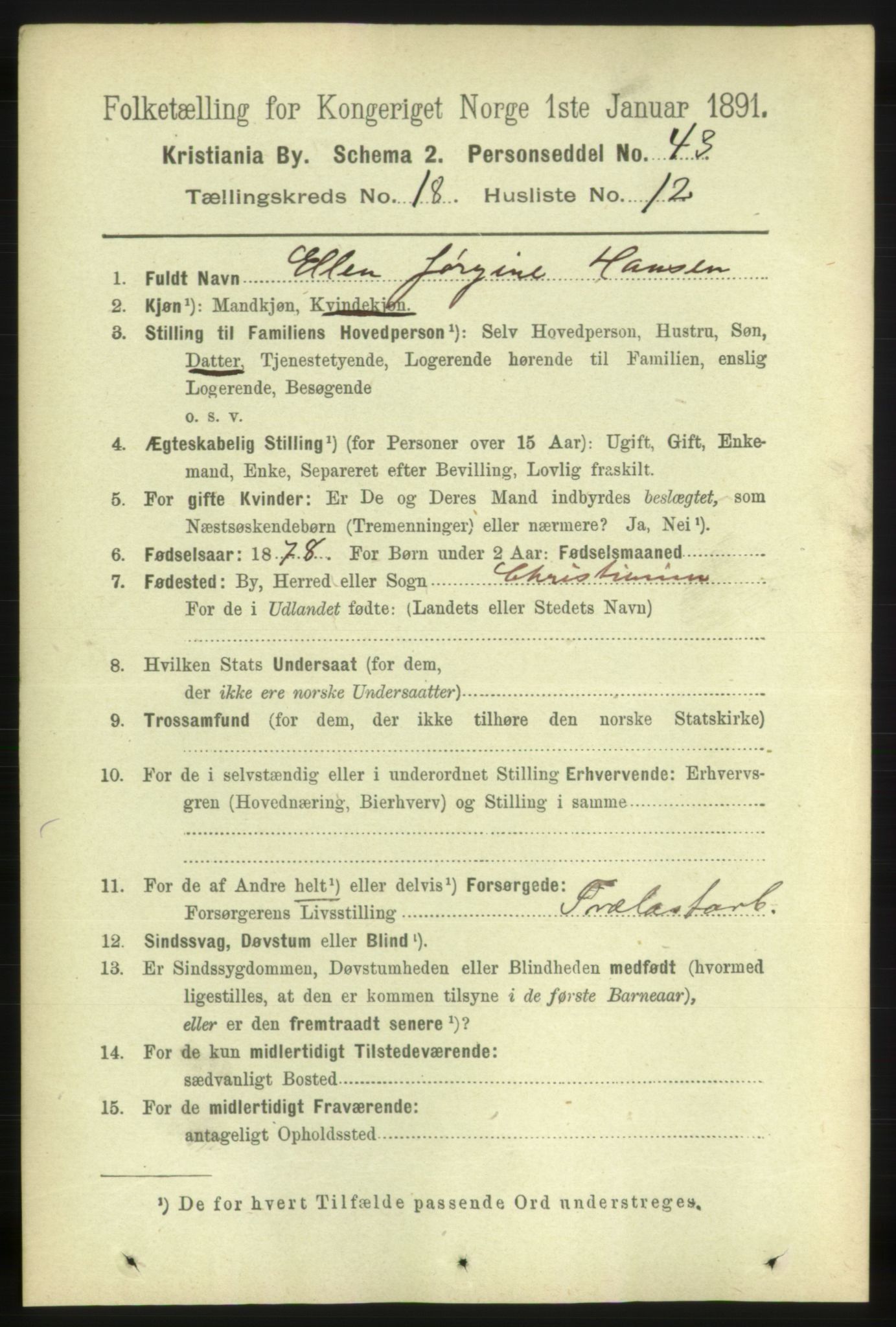 RA, 1891 census for 0301 Kristiania, 1891, p. 9220