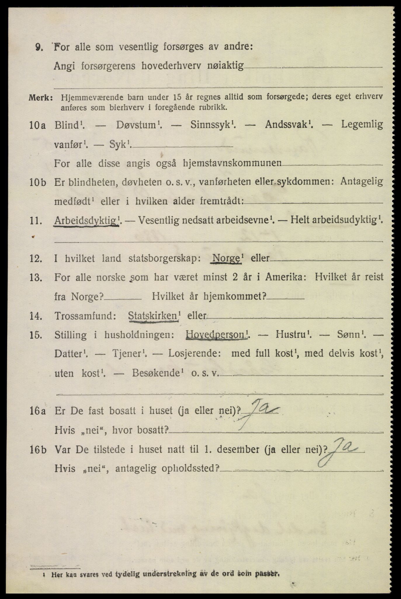 SAK, 1920 census for Randesund, 1920, p. 2327