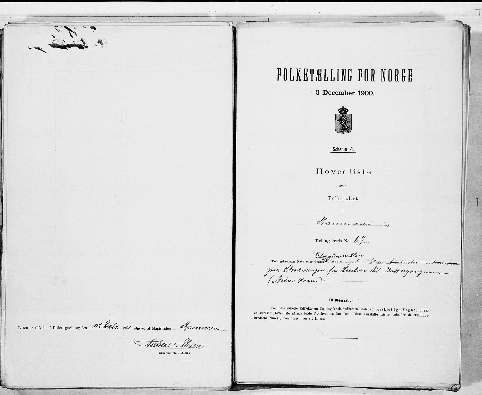 RA, 1900 census for Drammen, 1900, p. 137