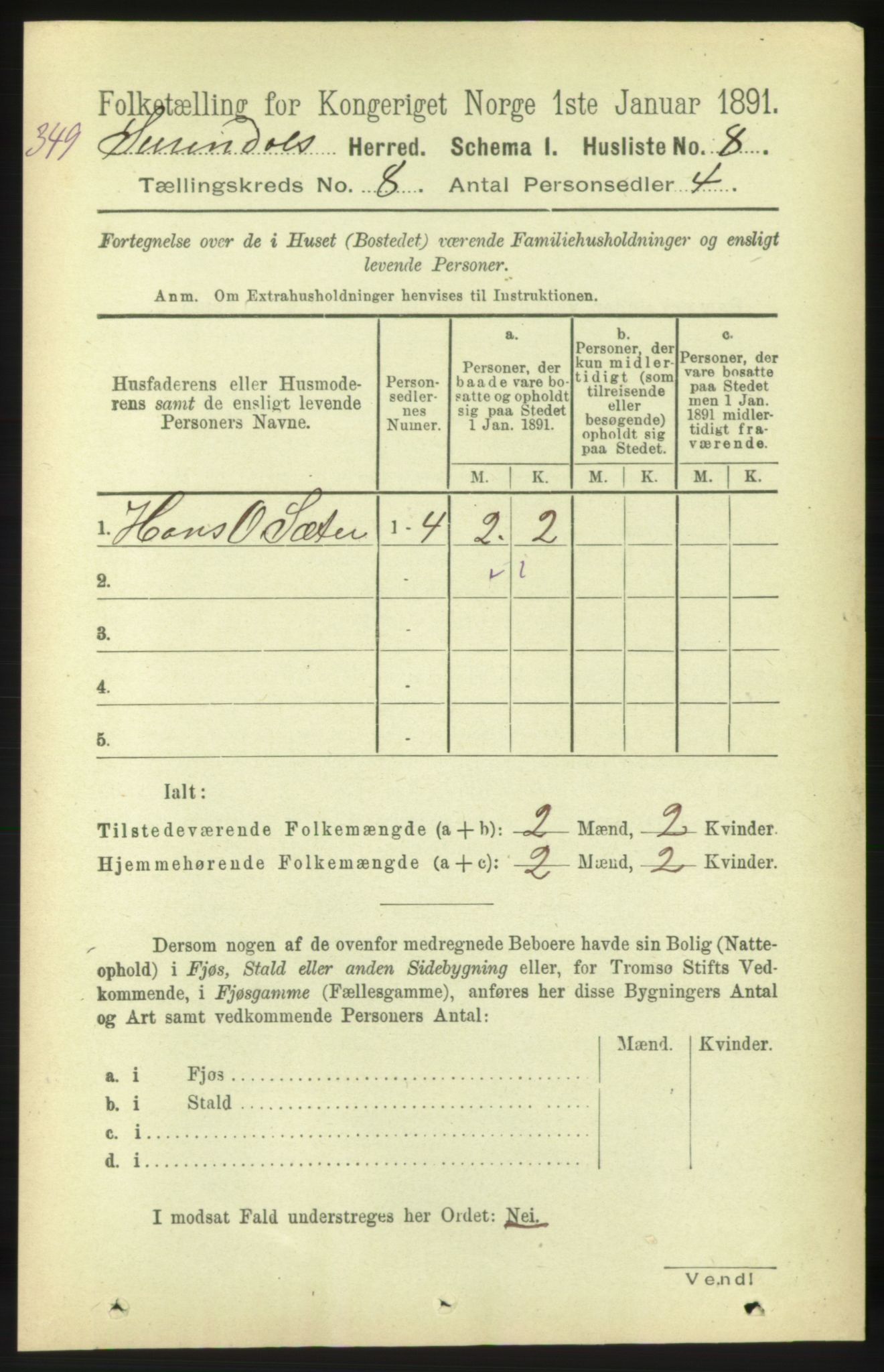RA, 1891 census for 1566 Surnadal, 1891, p. 2038