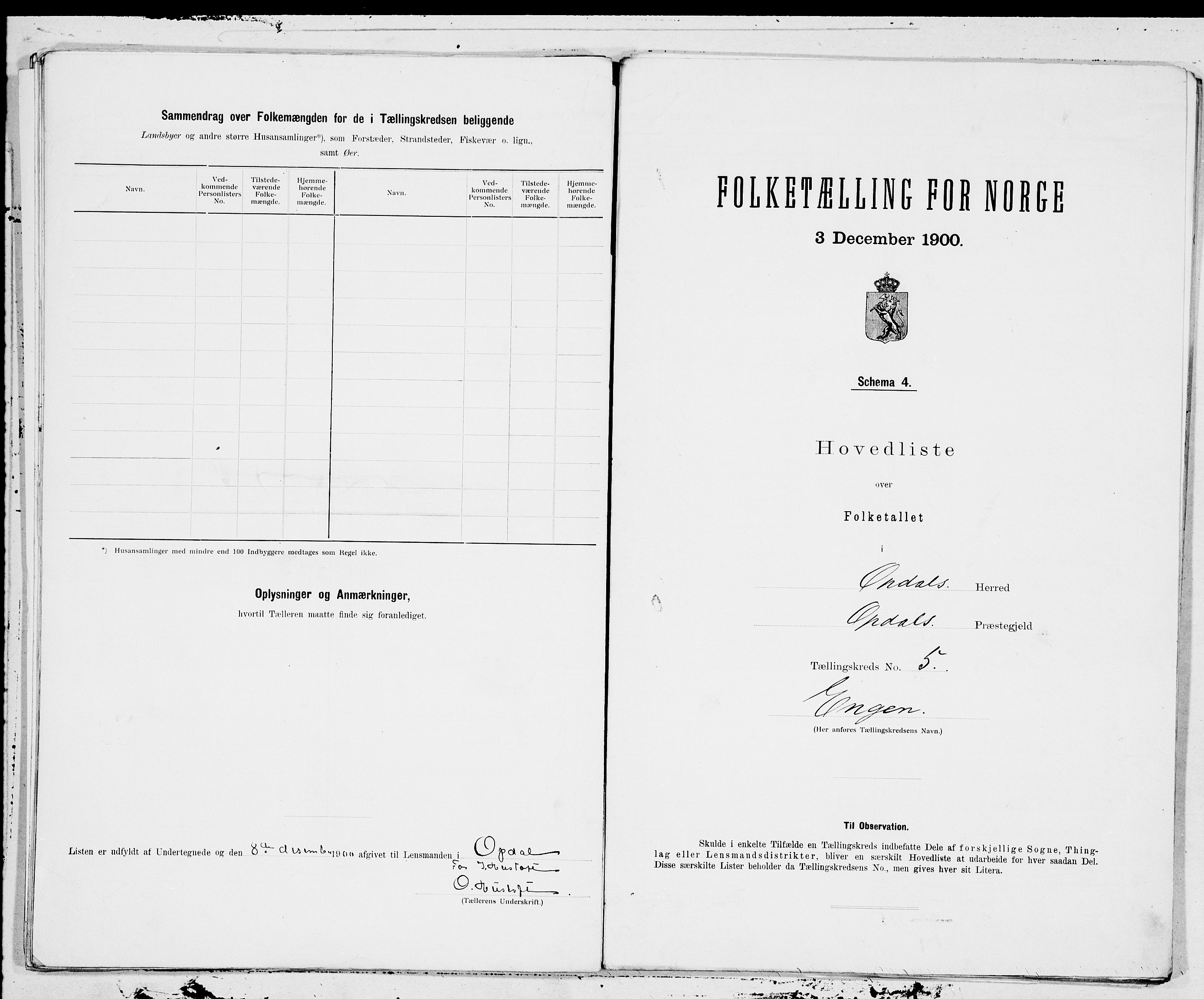 SAT, 1900 census for Oppdal, 1900, p. 10