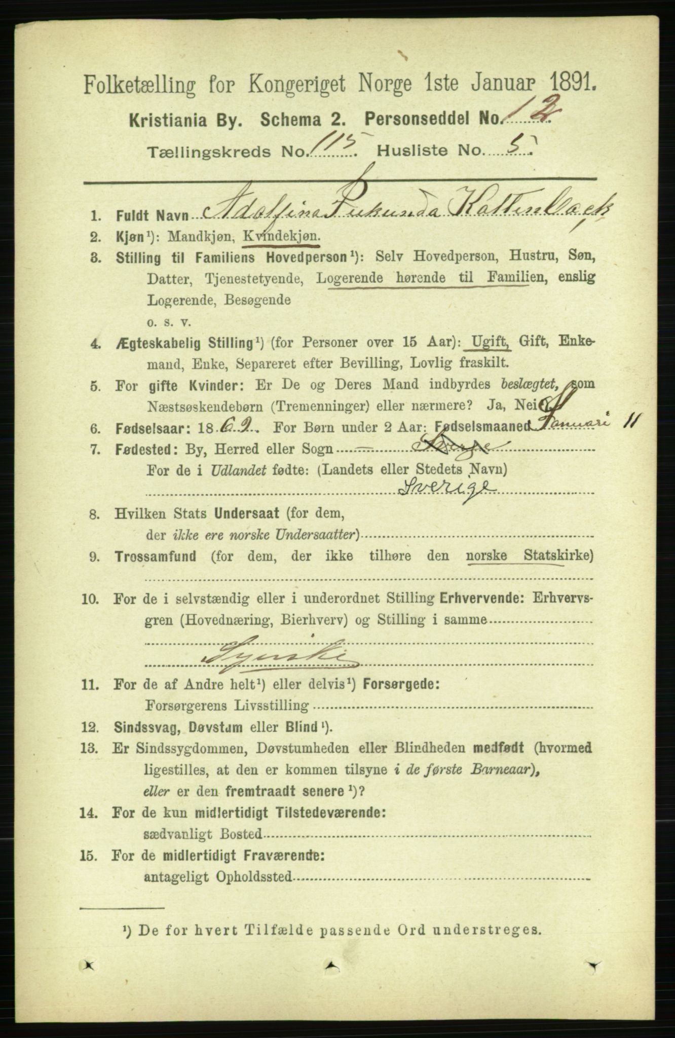 RA, 1891 census for 0301 Kristiania, 1891, p. 61769