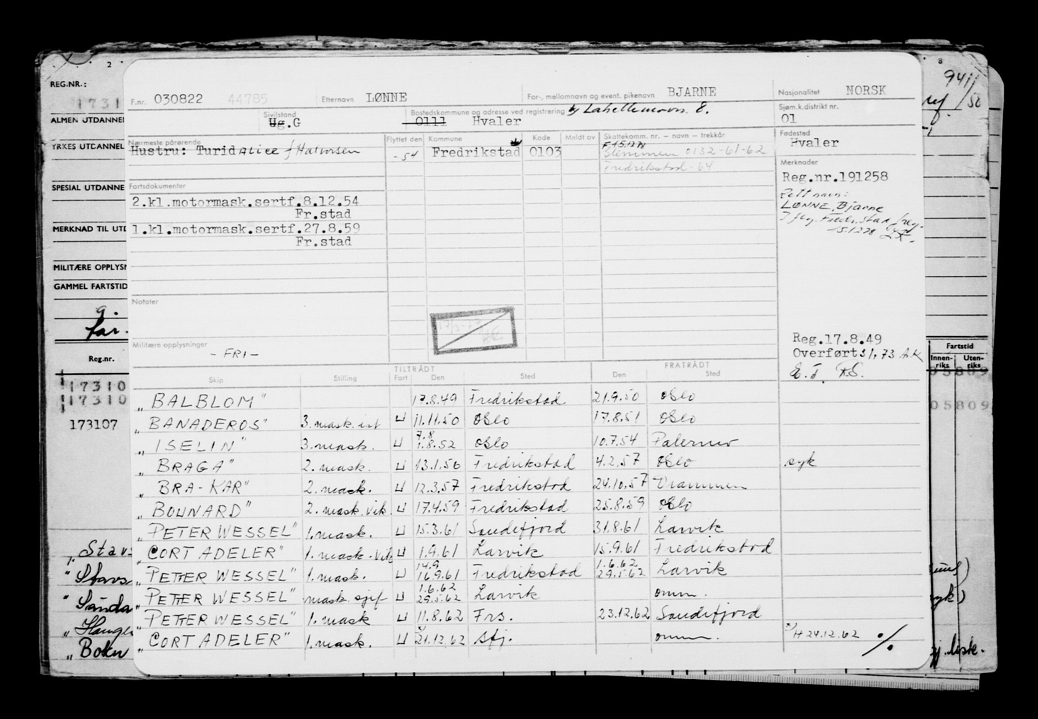 Direktoratet for sjømenn, AV/RA-S-3545/G/Gb/L0209: Hovedkort, 1922, p. 331