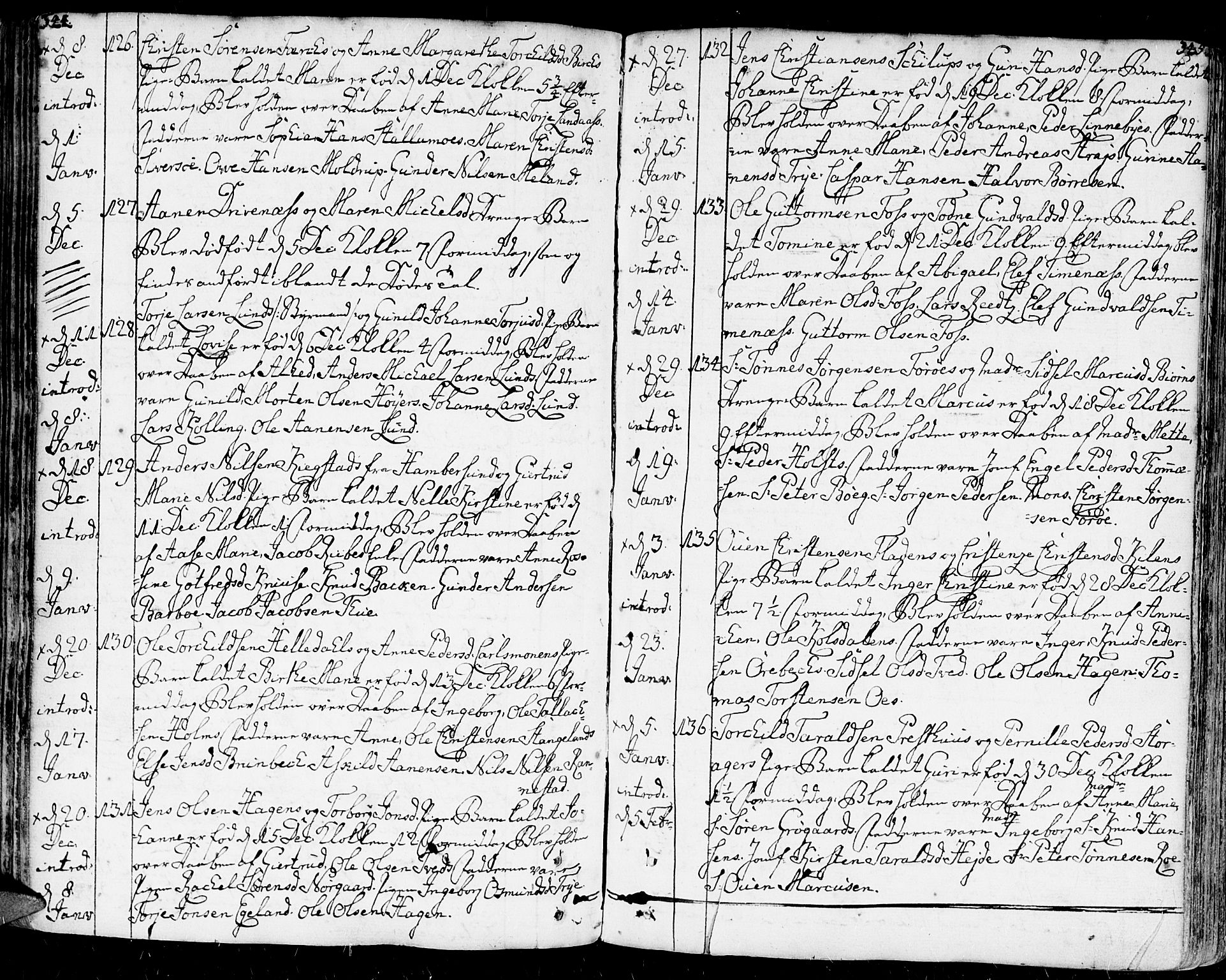 Kristiansand domprosti, AV/SAK-1112-0006/F/Fa/L0003: Parish register (official) no. A 3, 1778-1818, p. 344-345