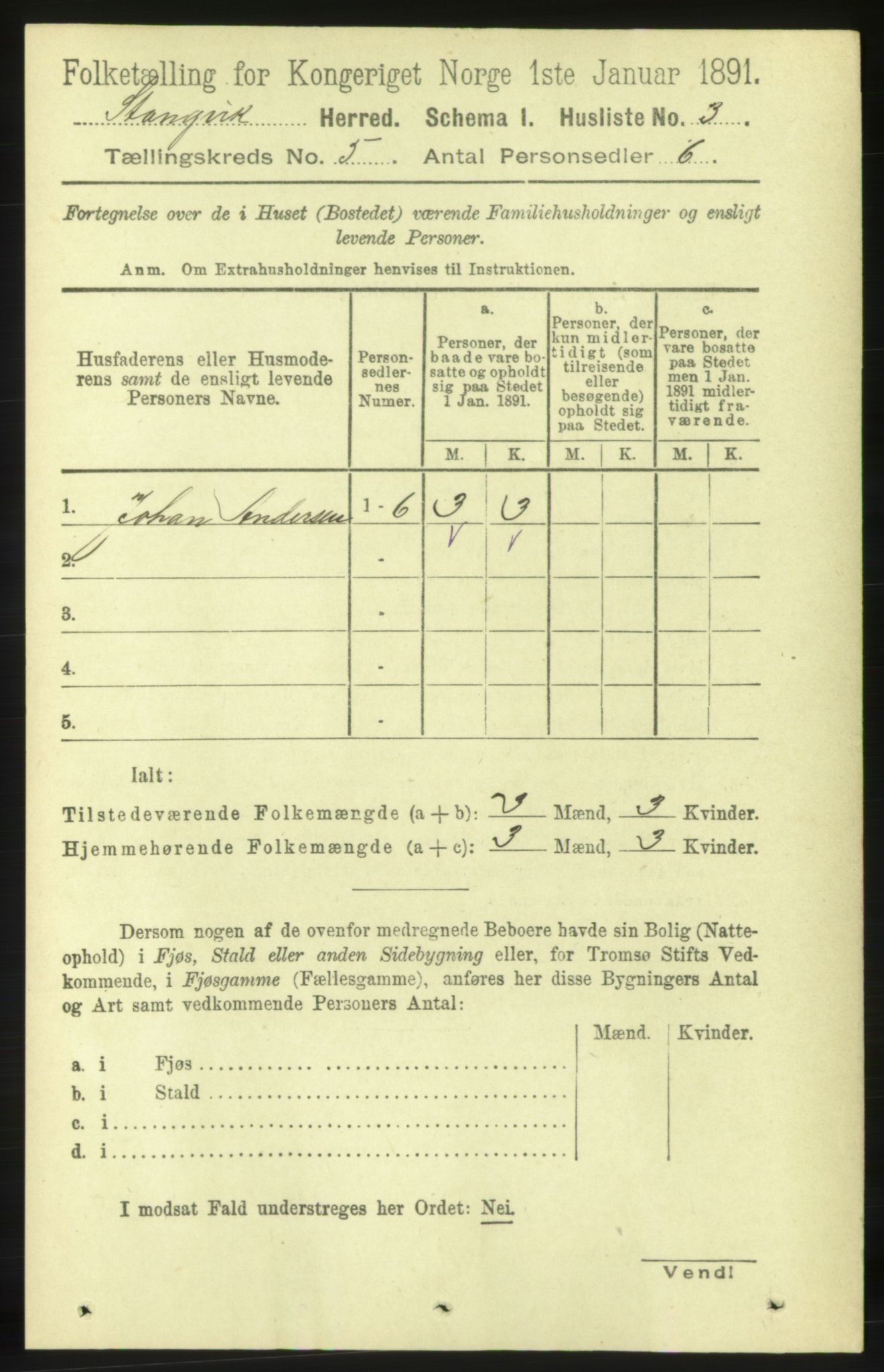 RA, 1891 census for 1564 Stangvik, 1891, p. 1975