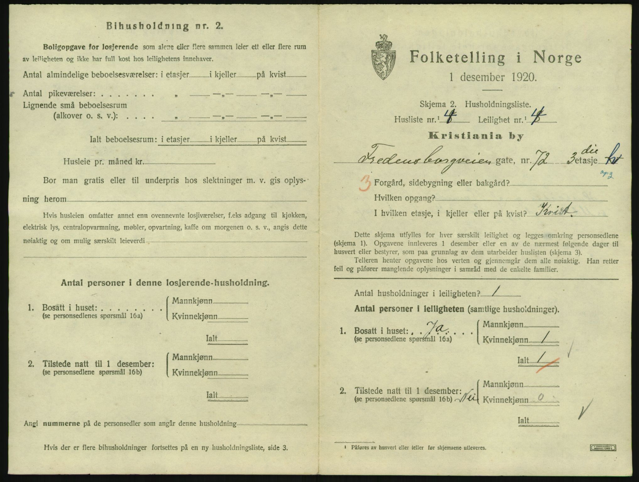 SAO, 1920 census for Kristiania, 1920, p. 25996